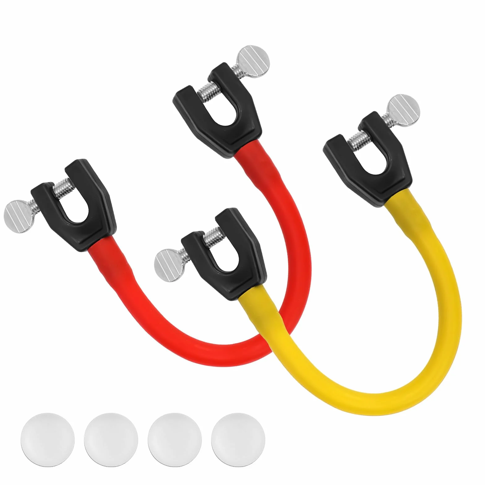 Conector de Punta de Esquí con 4 Espaciadores para Entrenamiento de Esquí Niños Principiantes (Rojo, Amarillo)