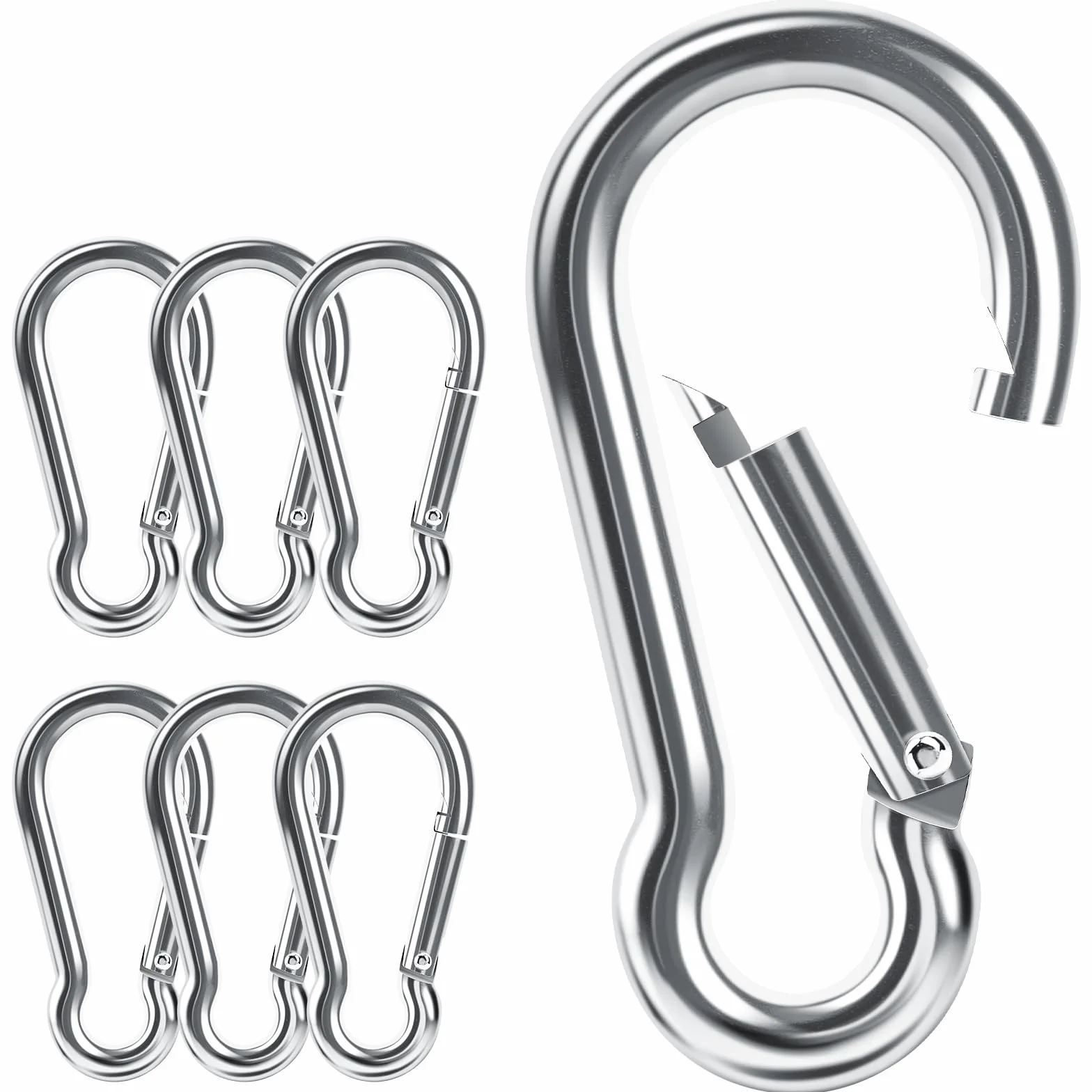 Mosquetones Caianwin M8*80mm DIN 5299C acero galvanizado capacidad 181kg
