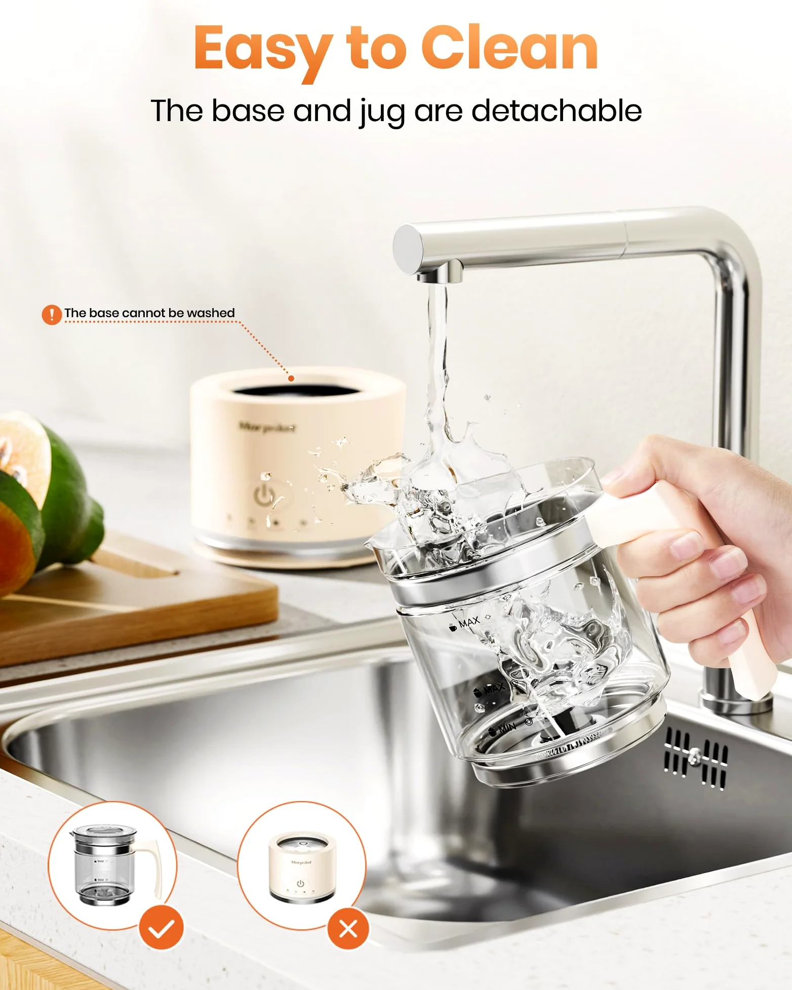 Morpilot - Espumador de leche eléctrico 4 en 1, espumador automático de leche de gran capacidad, vaporizador y calentador de leche caliente y fría para café, café con leche, capuchino