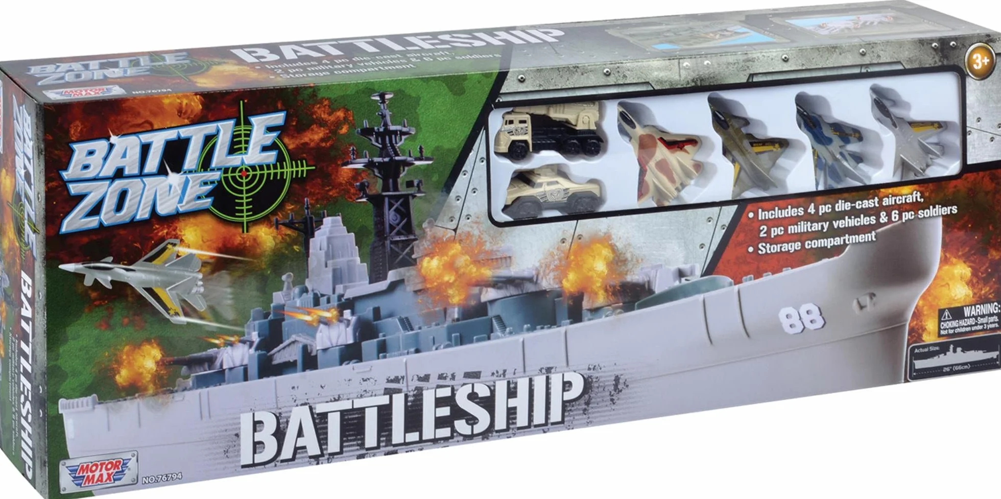 Motor Max 26 Pulgadas Battle Zone Serie Nave con Die-Cast Figuras
