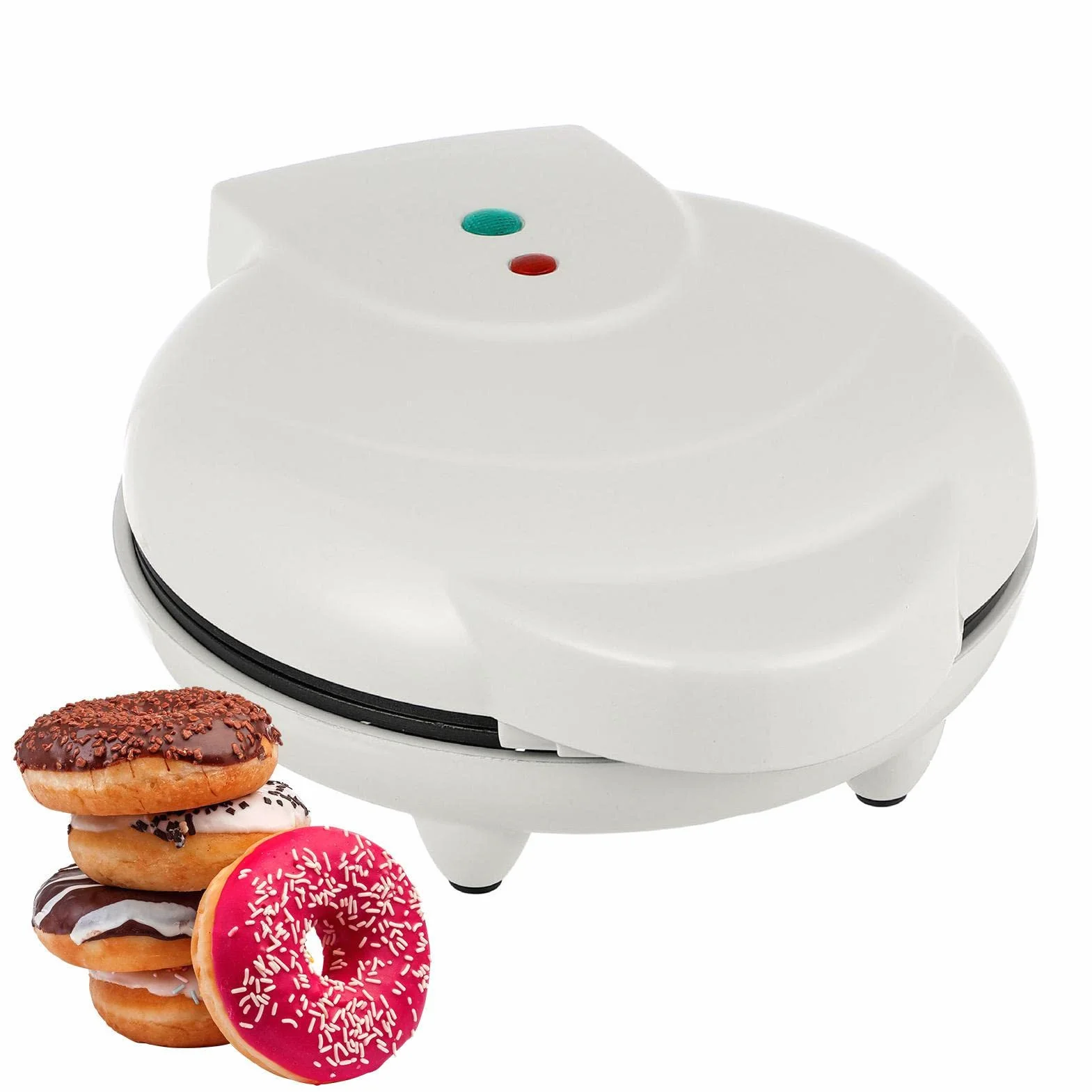 donas | Máquina para Hacer donas Desayuno 1200 W | Máquina para Hacer Donuts eléctrica Antiadherente 7 Agujeros para panadería casera, Tienda postres
