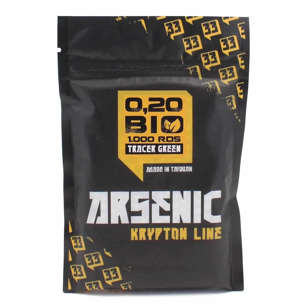 Arsenic Krypton Bolas trazadoras biodegradables Airsoft 6 mm 0,20 g Verde Alta luminosidad
