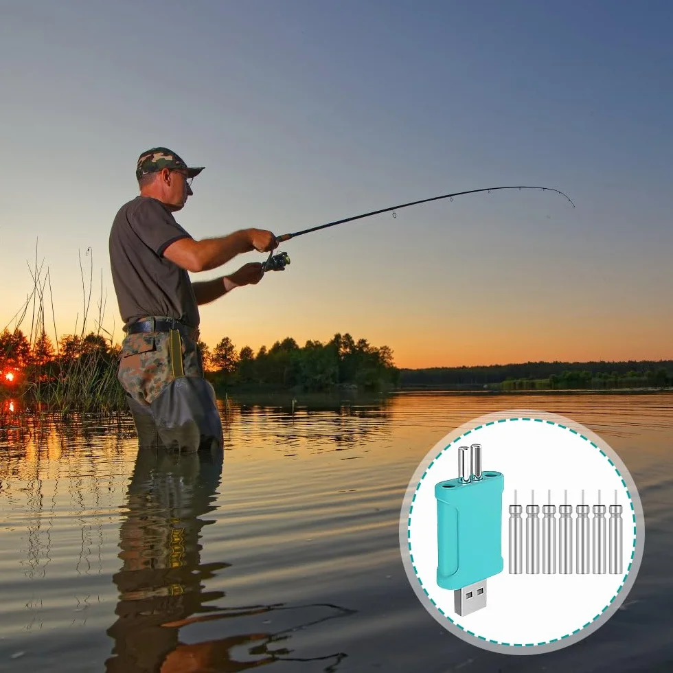 Afenau CR 425 LED Pilas de Pesca Recargables 3,7 V USB