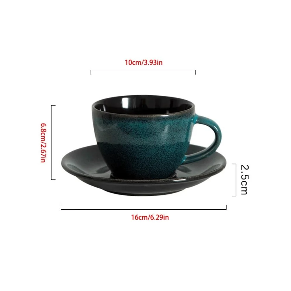 ENGENDER Tazas Cafe Taza De Café Esmaltada Al Horno, Juego Simple Té La Tarde Mug Cups(B)