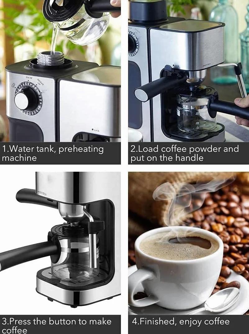 Vaporizador de Leche Batidora de Leche Calentador de Leche Máquina de café espresso multifuncional para hacer capuchino con vaporizador de leche, juego de paquete de barista con espumador de leche i
