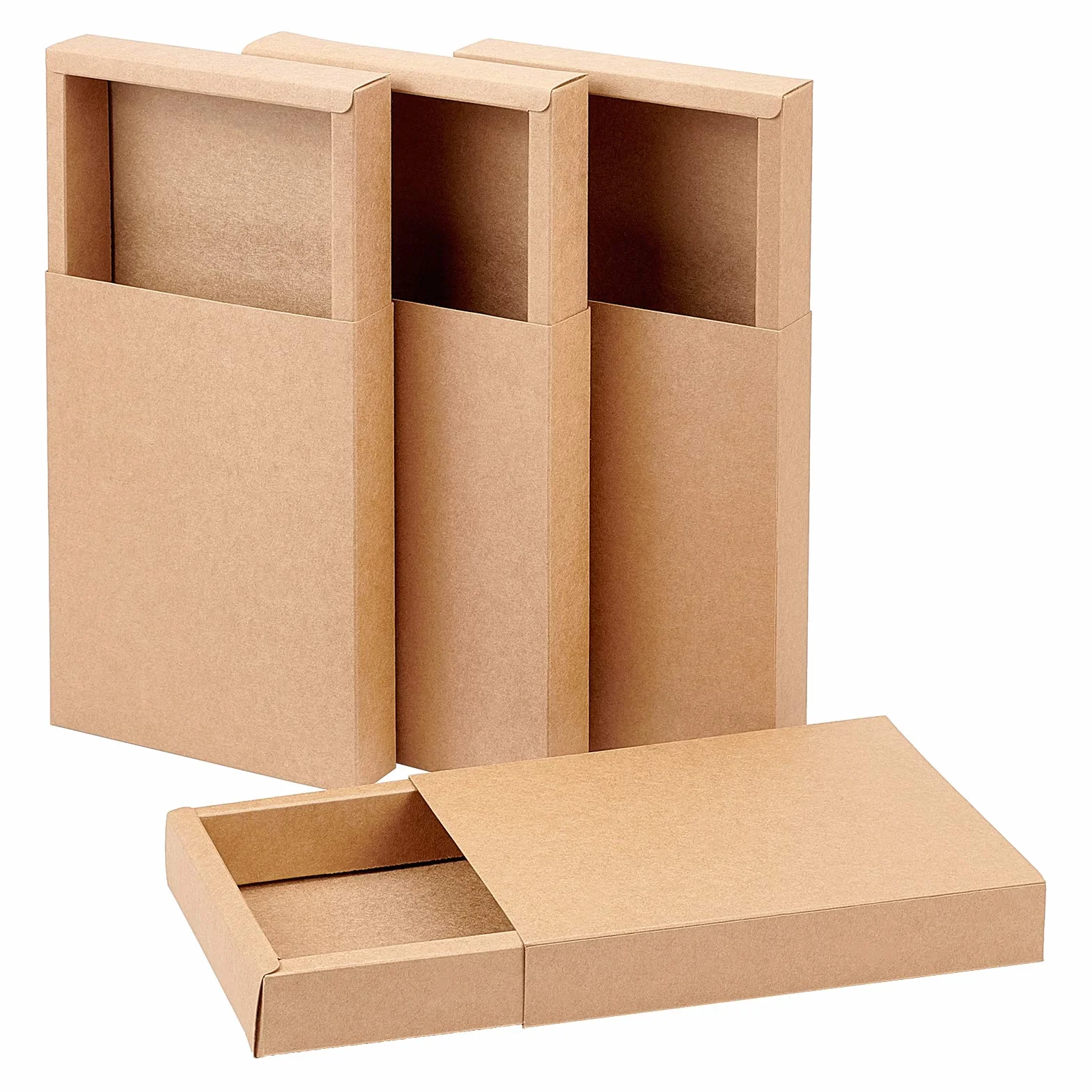 BENECREAT 10 Pack Caja de Cajón de Papel Kraft 20x15x3cm, Caja de Cartón Marrón para Joyería, Dulces, Cajas de Regalo Pequeñas para Envolver Regalos, Navidad, Boda, Favores de la Fiesta