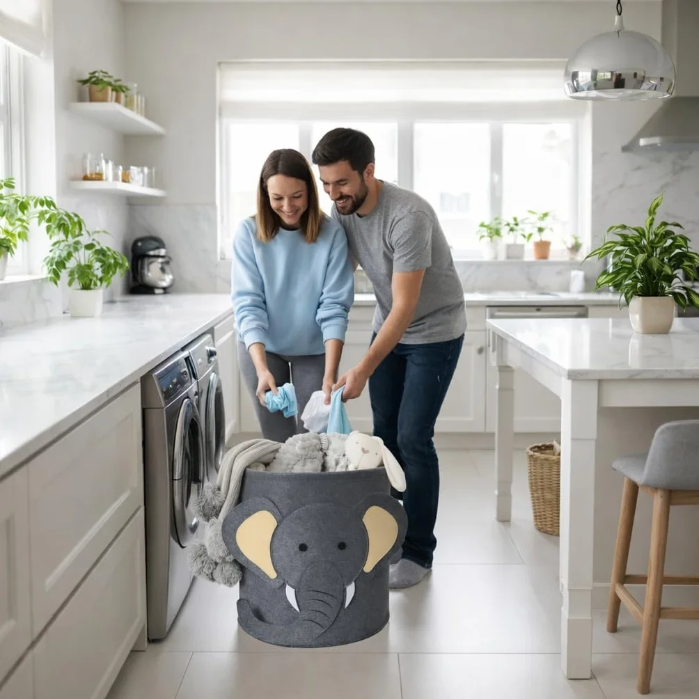 Cesta organizadora para ropa o juguetes 35 x 35 cm infantil bebe