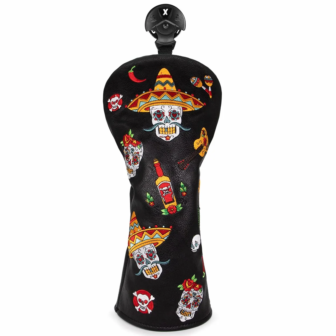 Juego de Fundas para Palos de Golf de Piel con Estampado de Calaveras de azúcar