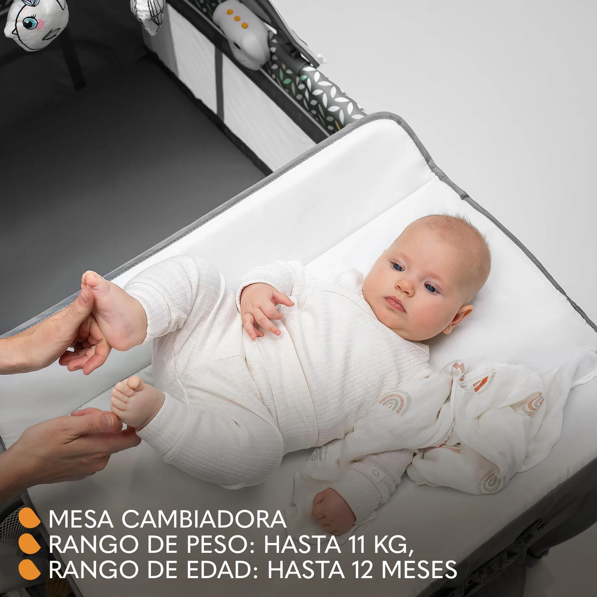 lionelo Sven Plus Cuna de Viaje para bebés 0-36M para niños hasta 15 kg Función de Cambiador Mosquitero Apertura Lateral con Cremallera Ajuste de Altura (Azul Oscuro)