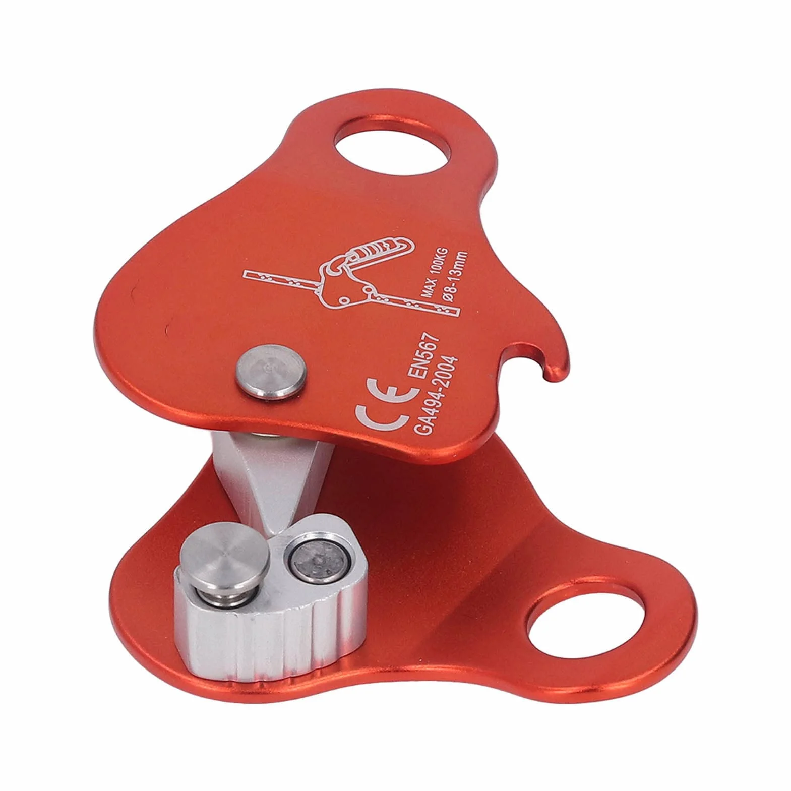 Cocoarm Pinza de cuerda de escalada autoblocante de aleación de aluminio, 8-13 mm, 77 x 70 mm, 5 KN
