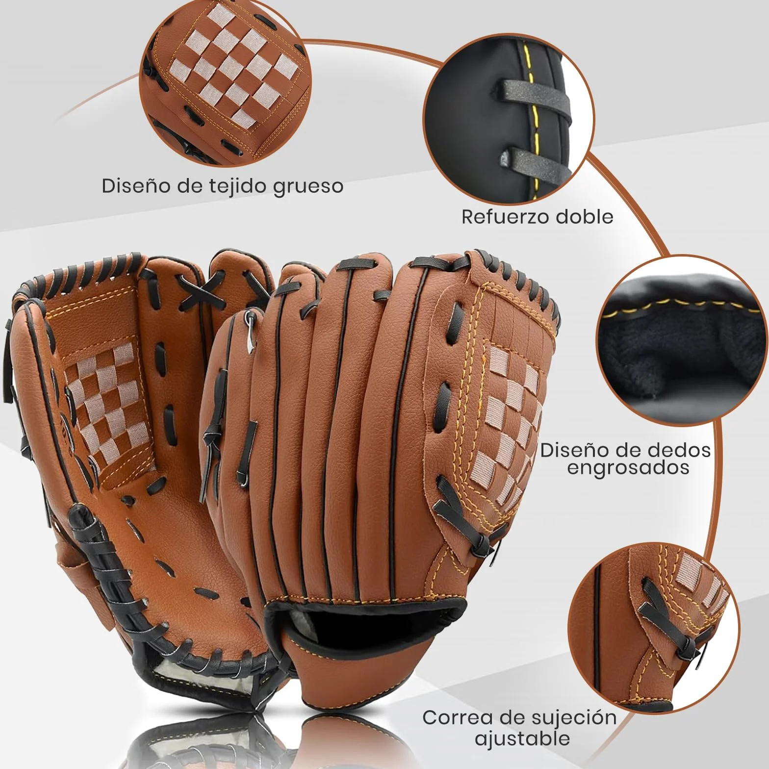 LeapBeast Guante de Béisbol, Softball Guantes Mano Izquierda PU con 1 Pelota Suave