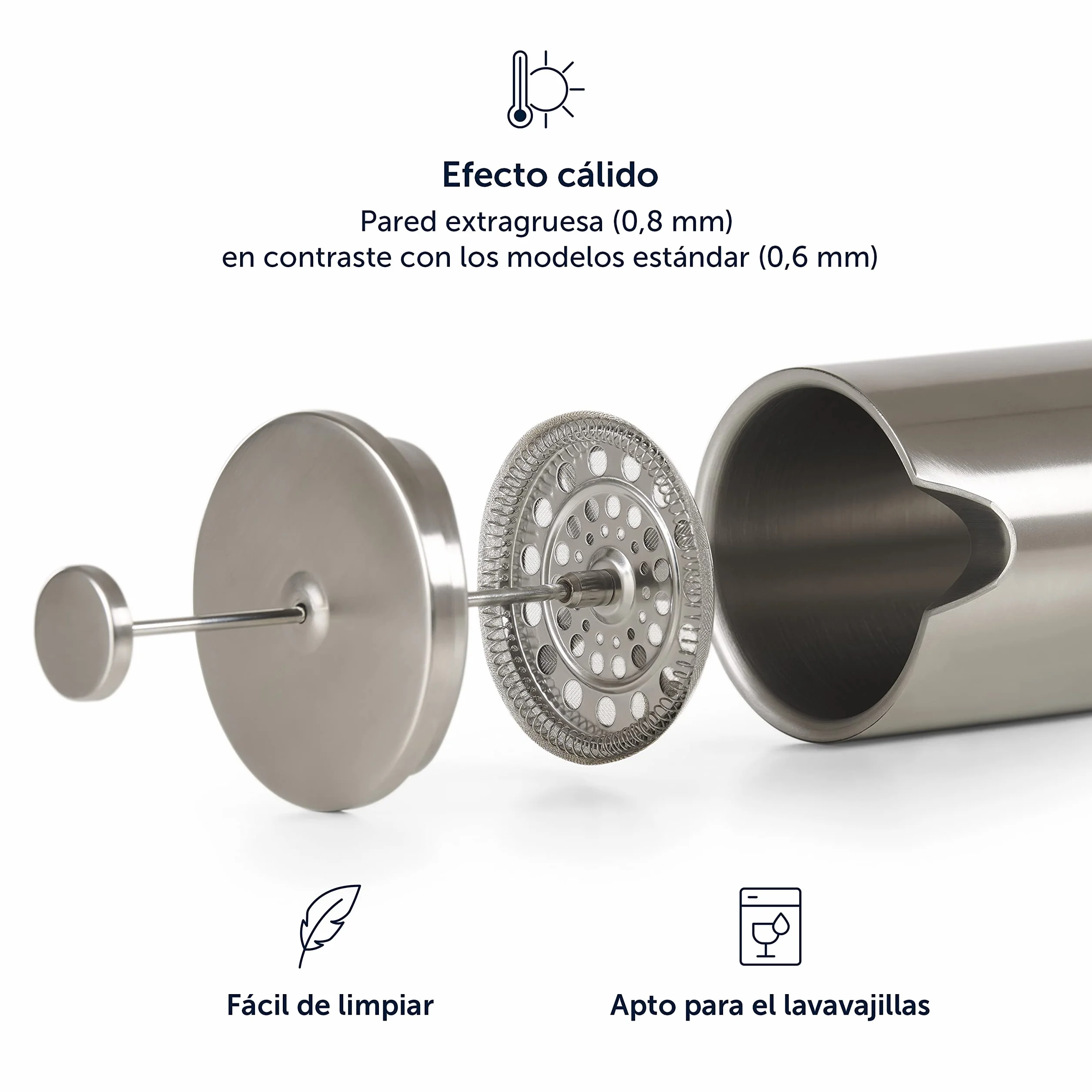 Blumtal Prensa francesa de Acero Inoxidable 350 ml Cafetera termo doble pared aislada con filtro recambio