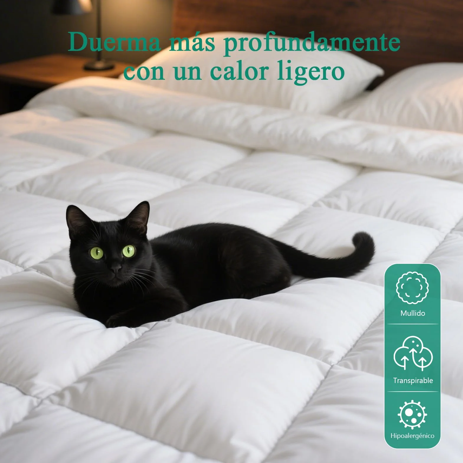 APSMILE Edredón de Plumas y Plumón Cama 160/180, 100% Algodón Egipcio, Relleno Nórdico Plumón para 4 Estaciones 320 gr/m², Lavable Certificado Oeko-Tex y RDS(Blanco, 240x260cm)