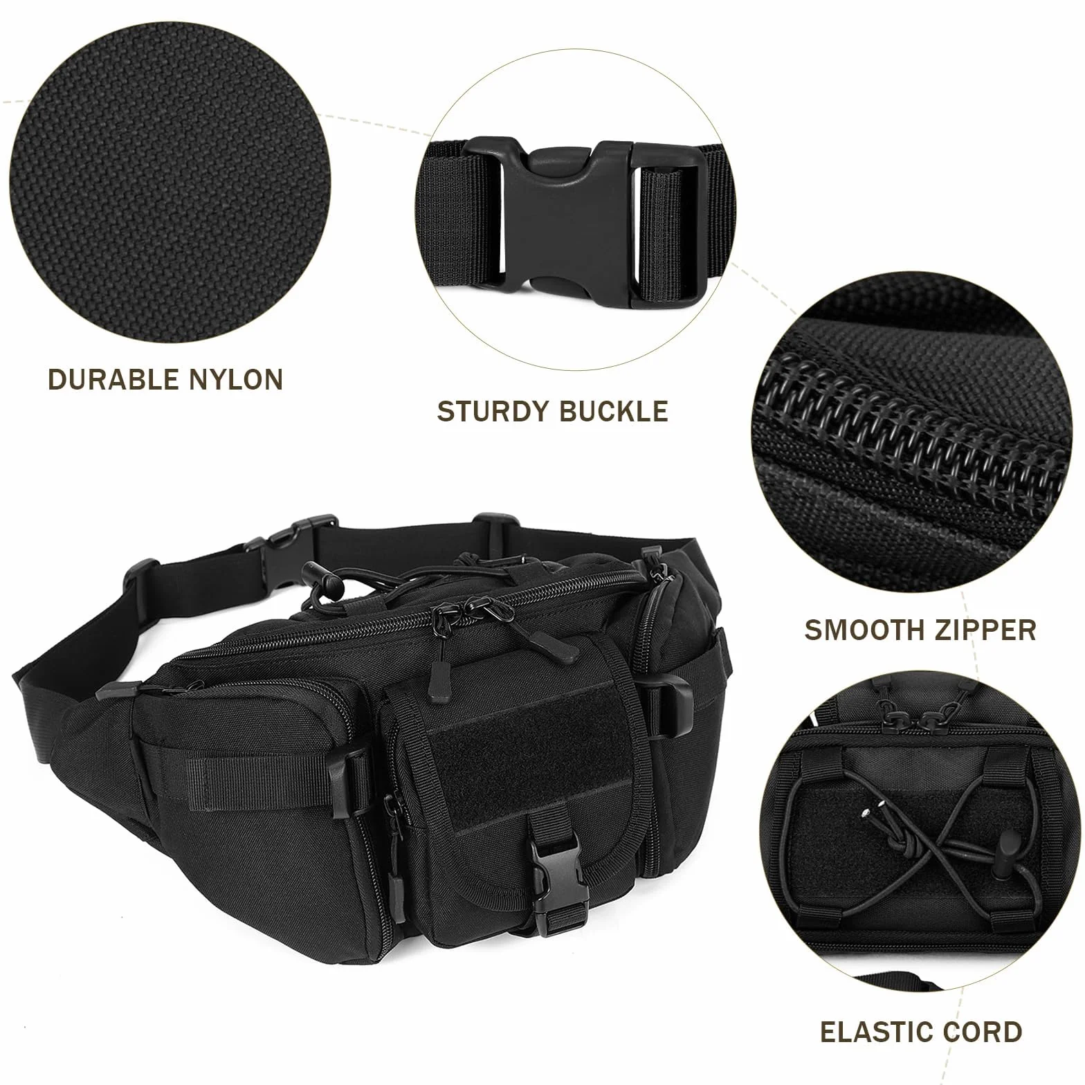 Huntvp Bolsa Riñonera Mochila Bandolera Táctica Impermeable 2 Vías Aire Libre Senderismo