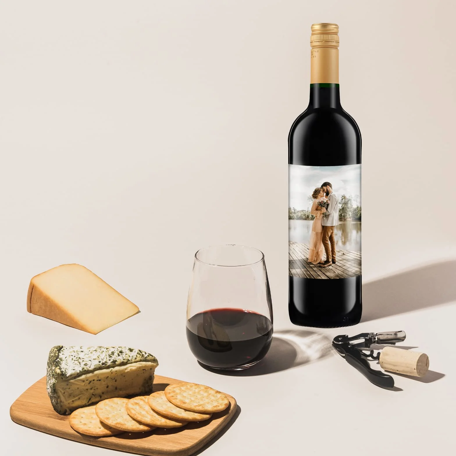 20 paquetes de etiquetas personalizadas para botellas de vino para bodas. Etiquetas fotográficas personalizadas