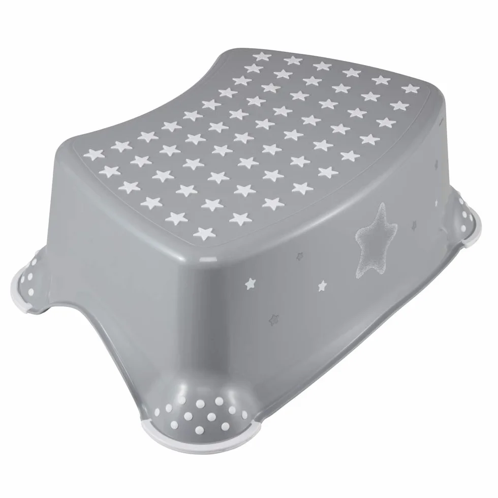 Keepper Taburete Escalón Estrellas Antideslizante 40,5x28,5x14 cm Gris