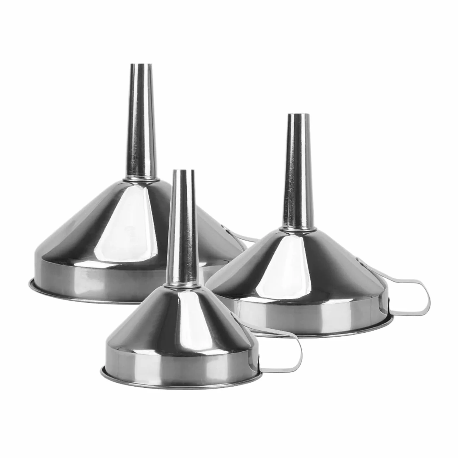 Bar Vino Cerveza Aceite Frasco Embudo de Acero Inoxidable for enlatar Herramientas de Cocina embudos de Boca Ancha Embudo de Metal con Filtro Desmontable(12cm)