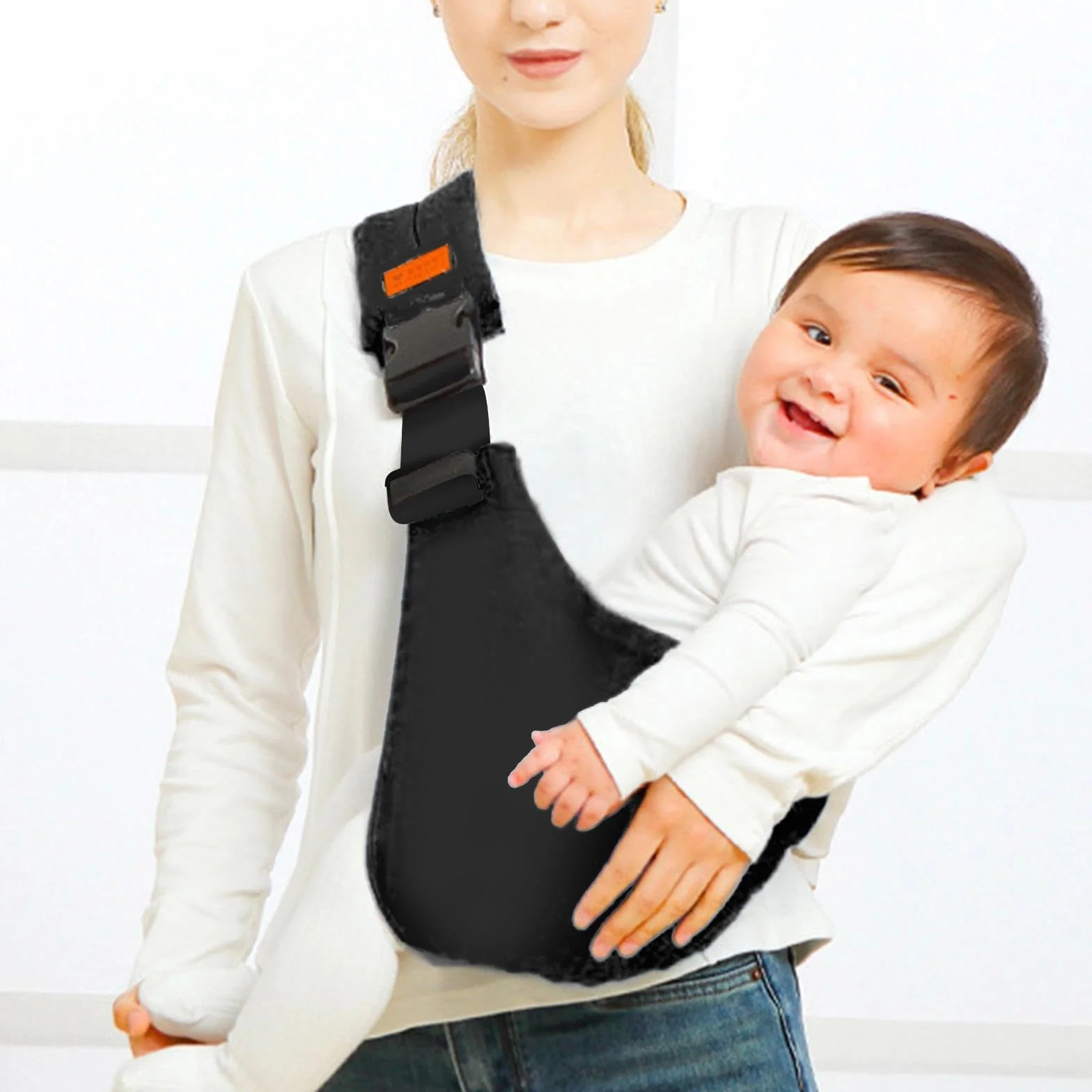 Mochila Portabebes Ergonómico Ajustable Transpirable Baby Carrier 6-36 Meses Lateral Sling Negro