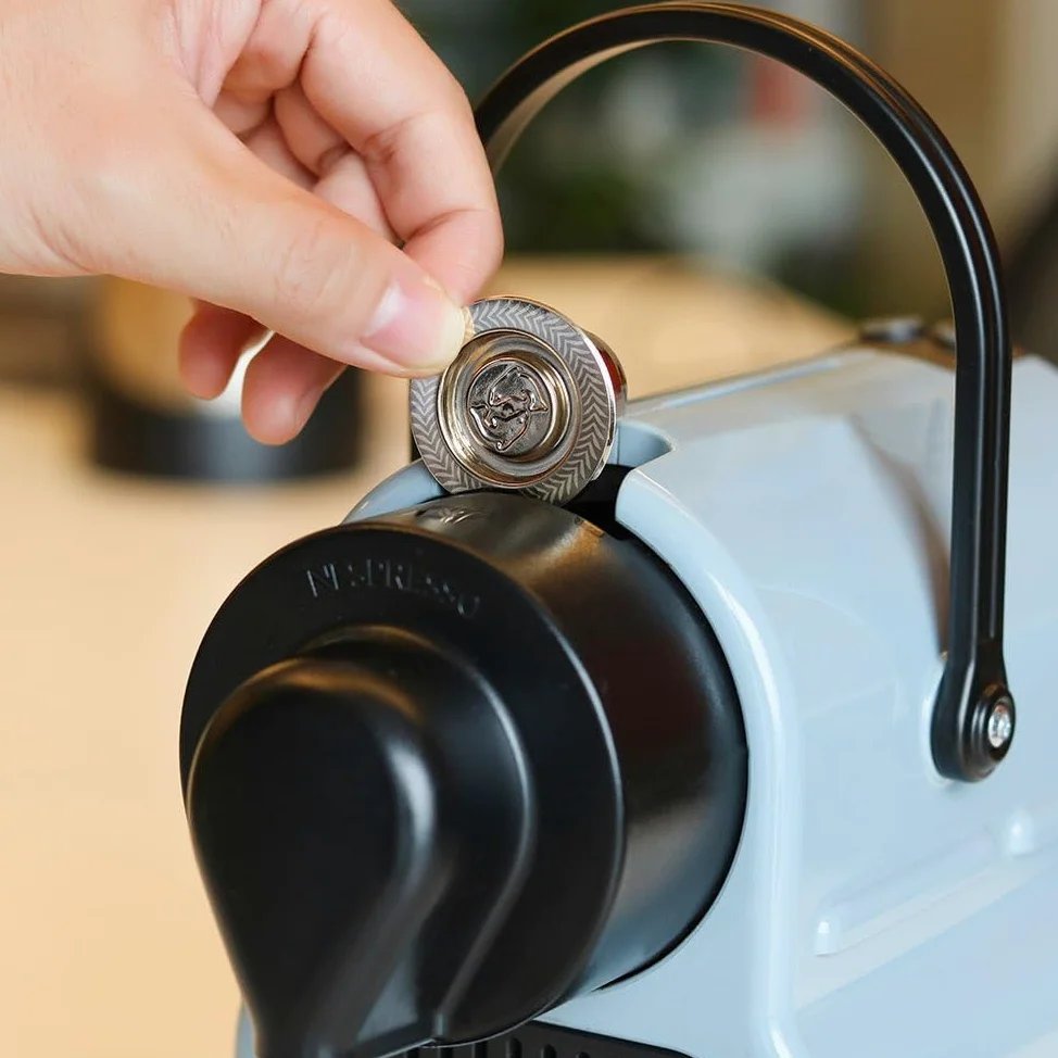Cápsula de café recargable de acero inoxidable, cápsula de café reutilizable
