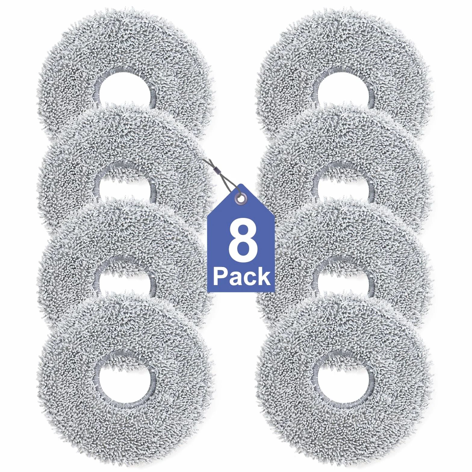 8 Mopas de Fregado para Dreame L10s Ultra Gen 3/Gen 2/L10/L20/X40/X50/L40/AE/L50/L50S/L40S Pro Ultra/Complete, Mova E30/E40/P50/V50 Ultra Robot Aspirador, Recambios Reutilizable y Lavable