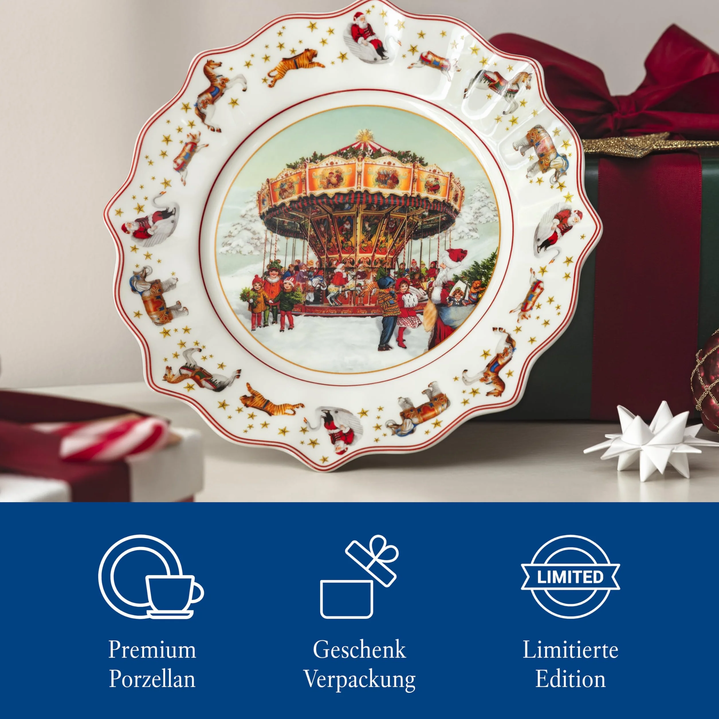 Villeroy & Boch Plato Postre 2024 23,5 cm Multicolor Navidad Cerámica Porcelana Premium
