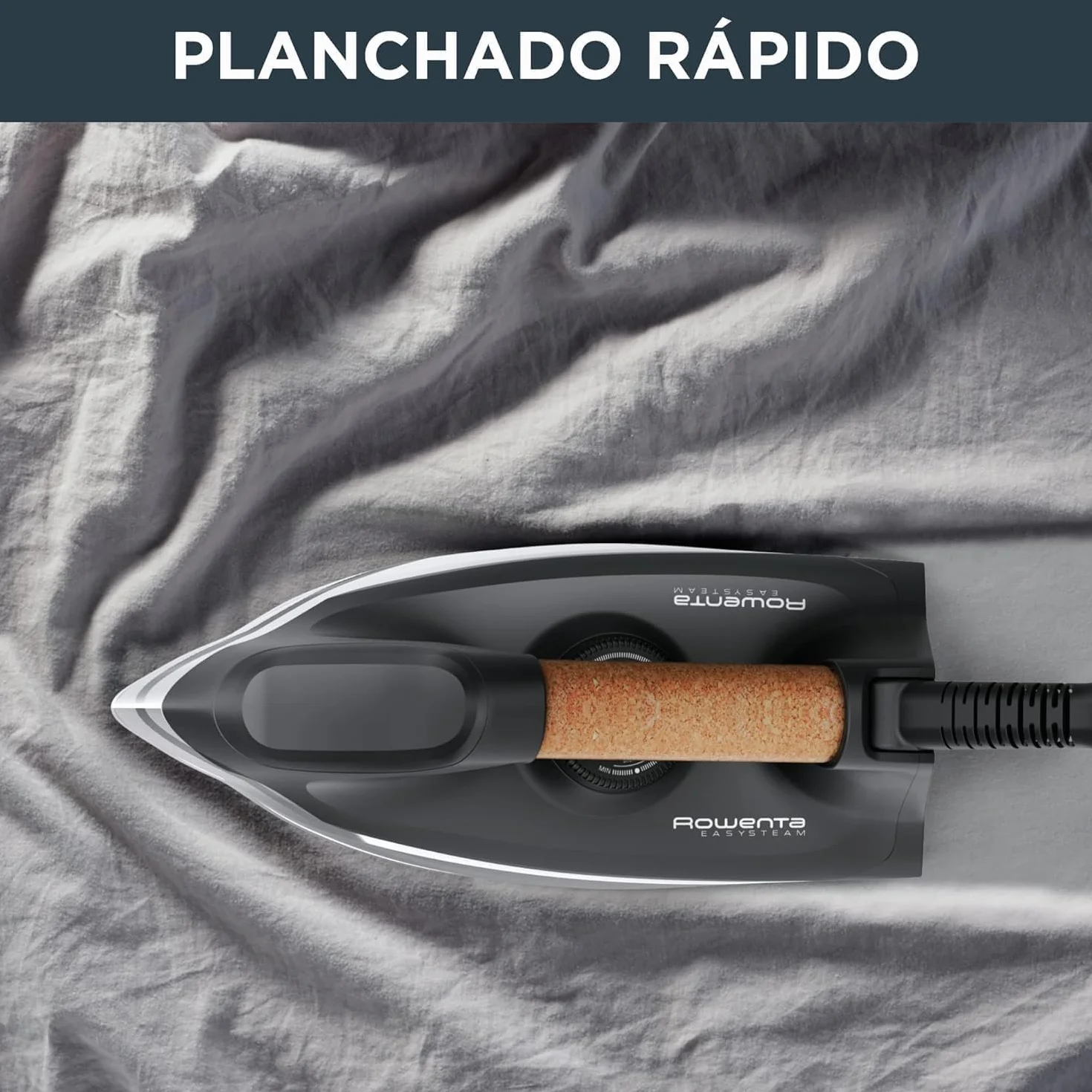 Rowenta Easy Steam - Centro de planchado, Alta presión 6 bares, Golpe de vapor 270 g/min, Vapor continuo 110 g/min, Suela Airglide con depósito de 1.4 L, Modo Eco, Negro/Verde, VR7360