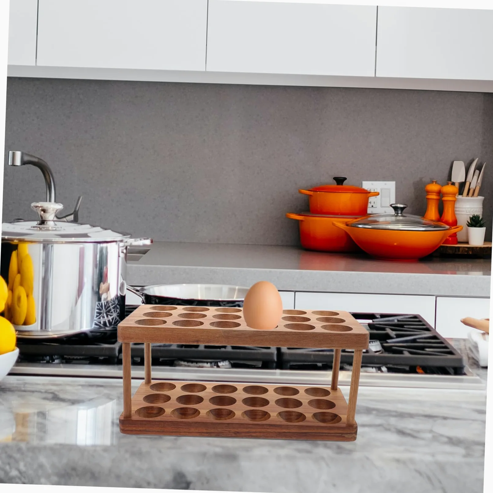 Alipis Estante para Huevos Frescos Rejilla De Doble Capa Soporte De Cocina Almacenamiento y Estético