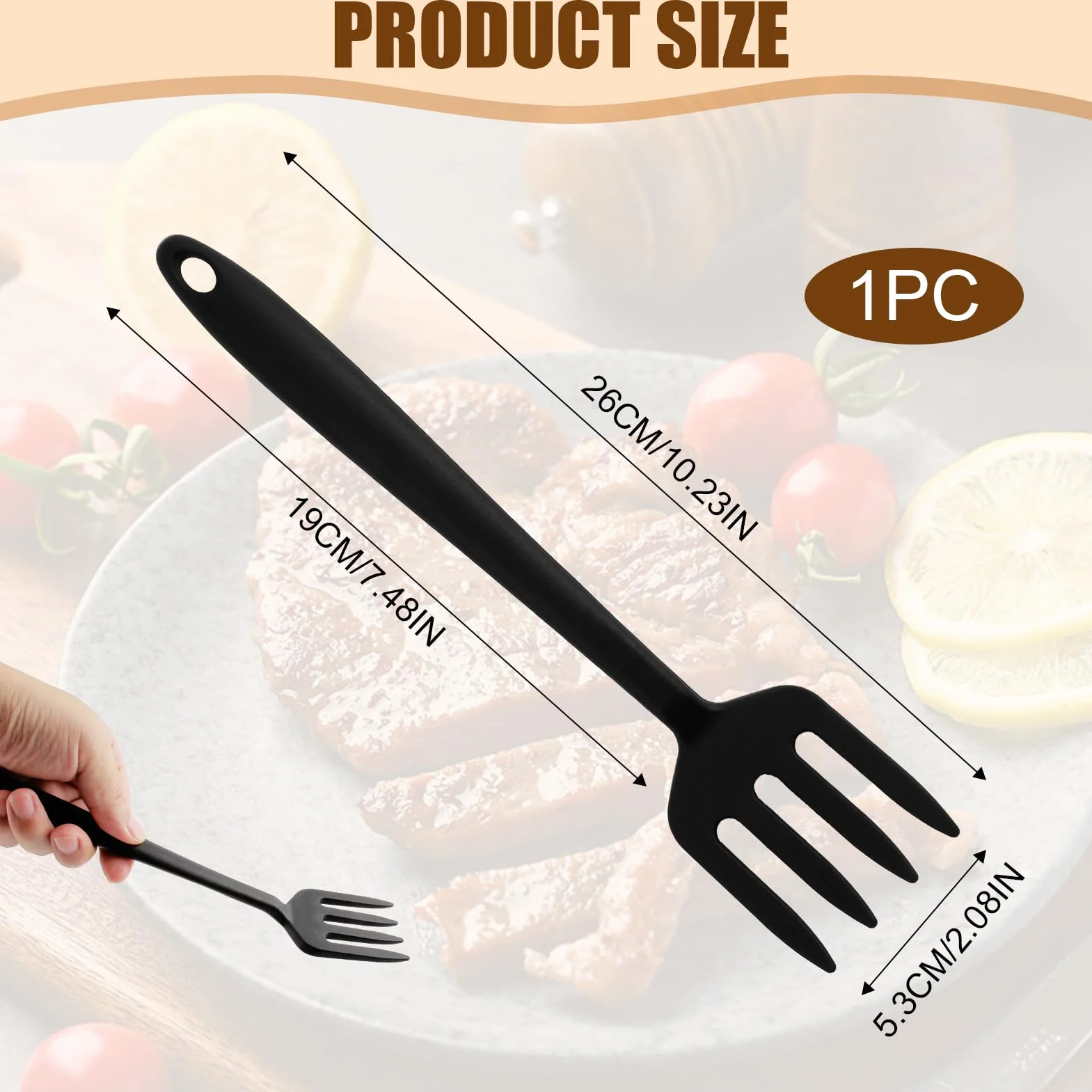Tenedor de cocina de gel de sílice de, Buenas opciones para Ensaladas, Espaguetis y Carnes, Ergonómico y Duradero, Fácil de Limpiar, Multifuncional y Práctico