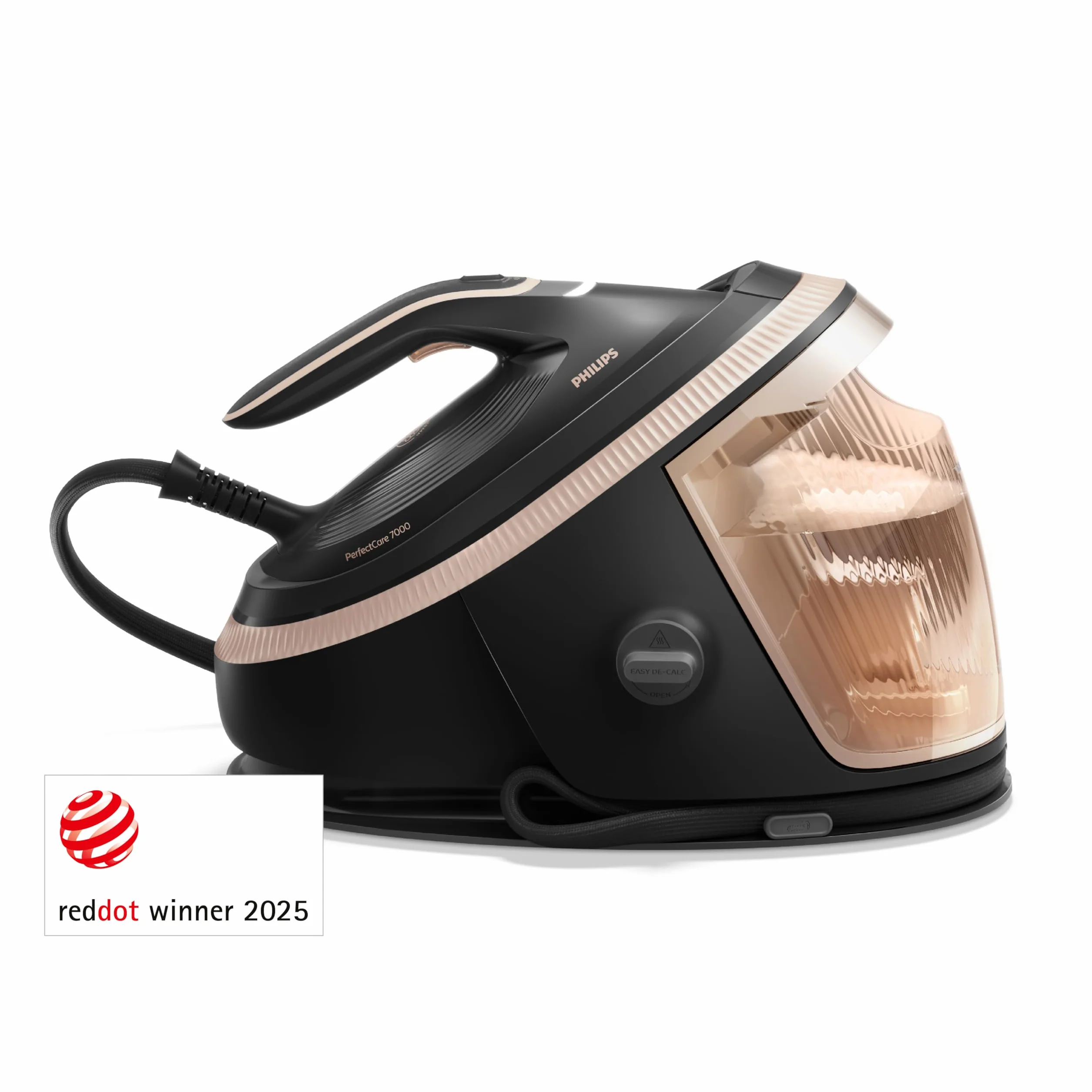Philips PerfectCare serie 7000 Centro de planchado, golpe de vapor de 650 g, 8.5 Bares, suela SteamGlide Elite, vapor automático inteligente (PSG7300/80)