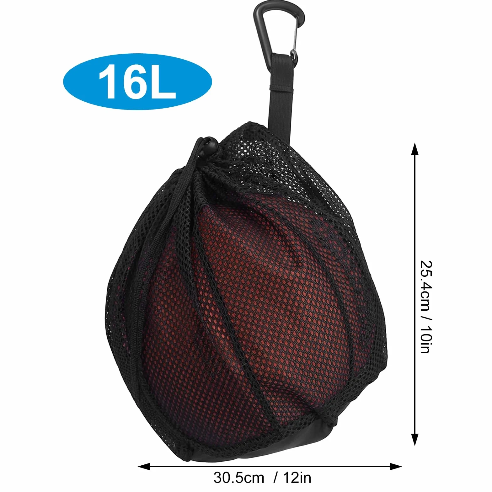 Bolsa de Red Deportiva con Cordón para Balones de Baloncesto, Fútbol, Voleibol y Rugby