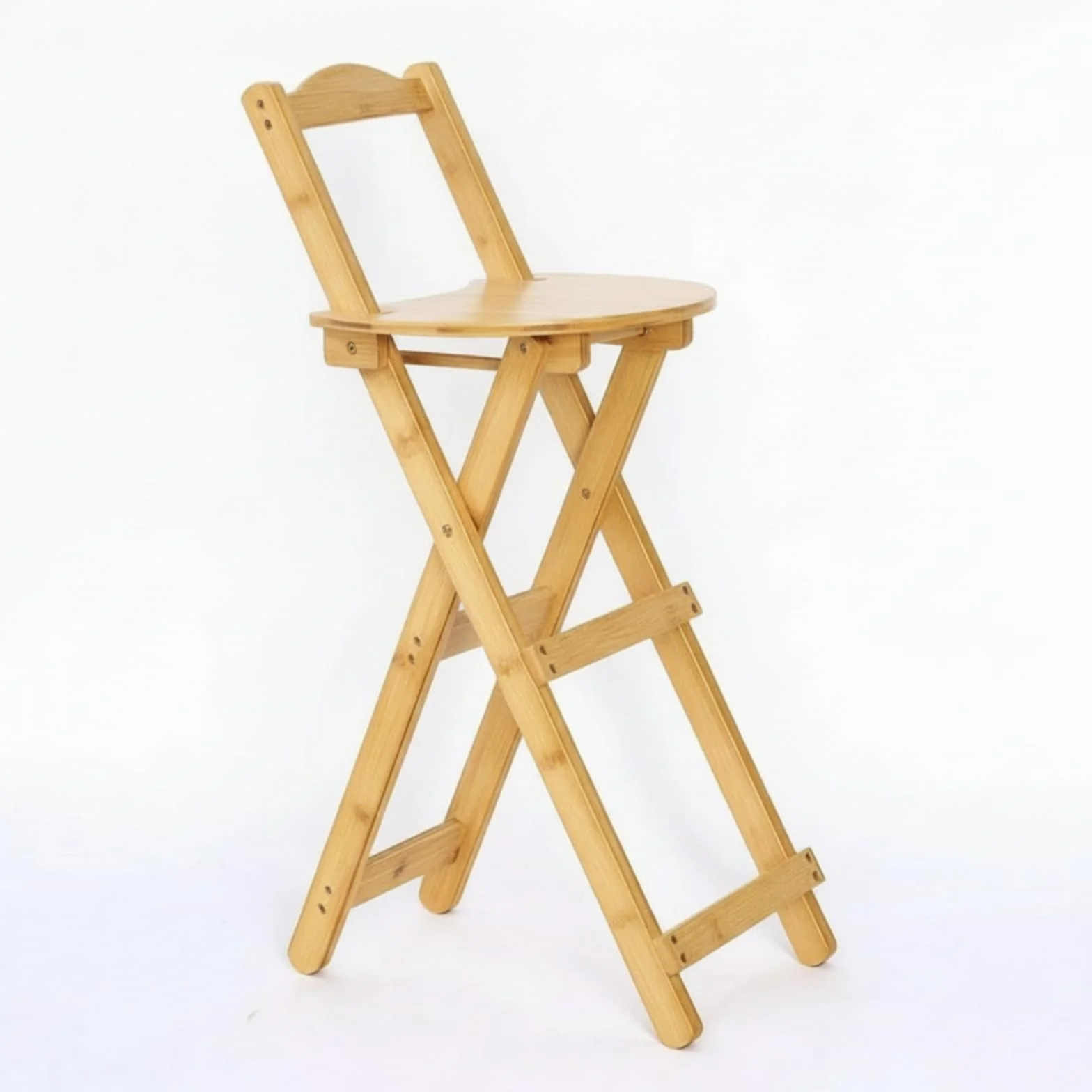 rockible Asiento Plegable para Mostrador Taburete Alto Silla de Barra Silla Plegable de Bambú con Respaldo y Plegado Totalmente Plano para Almacenaje Adecuada, Grande 96CM, Color Original