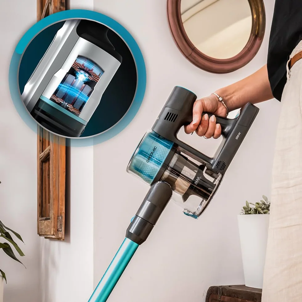 Cecotec Aspiradora Escoba sin Cable Conga Rockstar P50 X-Treme. 80AW, 20000Pa, Motor BDLC con 265W, Autonomía 50mins en Modo Eco, Cepillo Mixto con HairOut, Antienredos, Depósito XXL