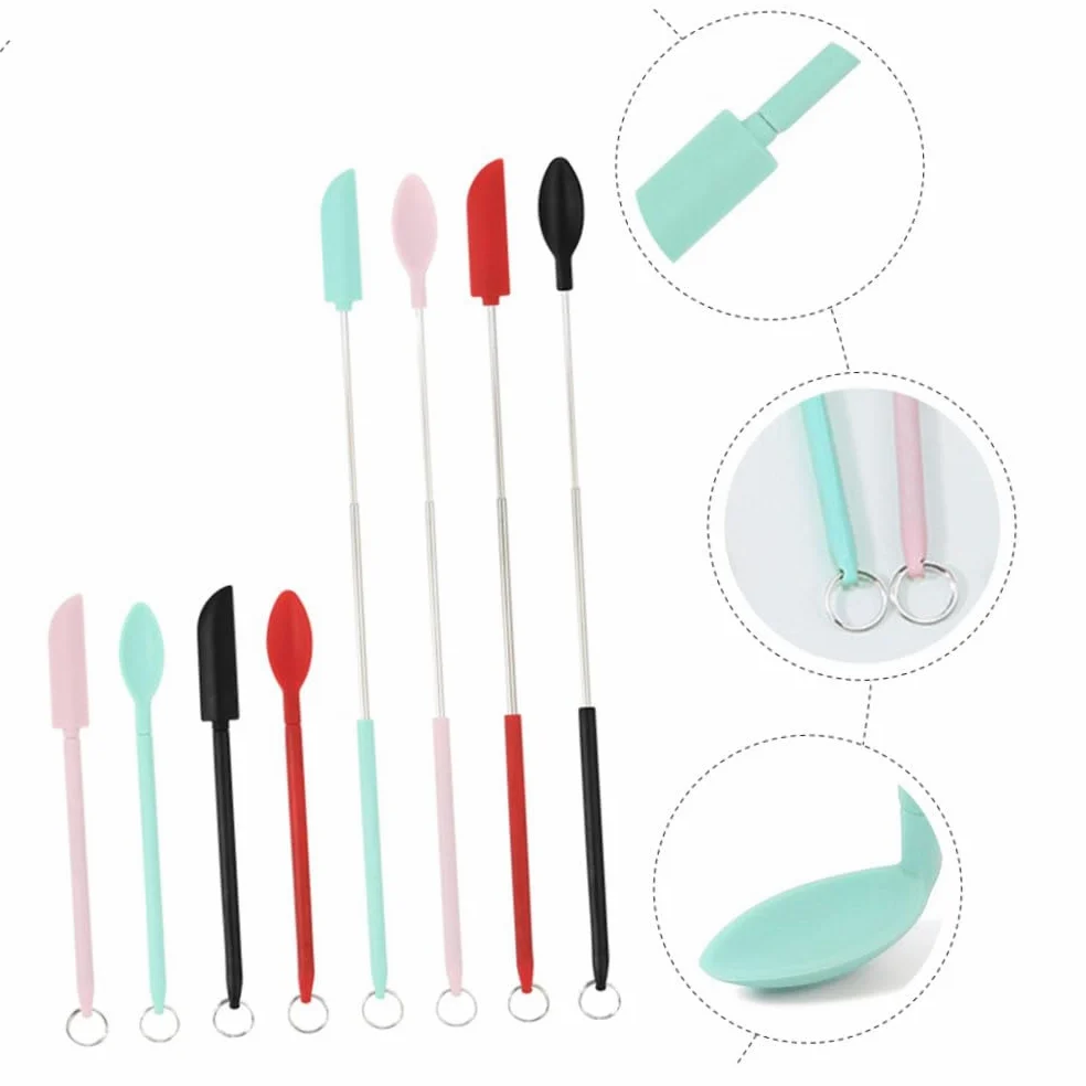 ABOOFAN 5 Juegos Espátula Para Mermelada Cucharas Para Servir Doradas Para Restaurante Espátulas Utensilios Para Ensaladas Espátula Para Untar Hamburguesas Y Queso Pinzas Para 8 Uds * 5