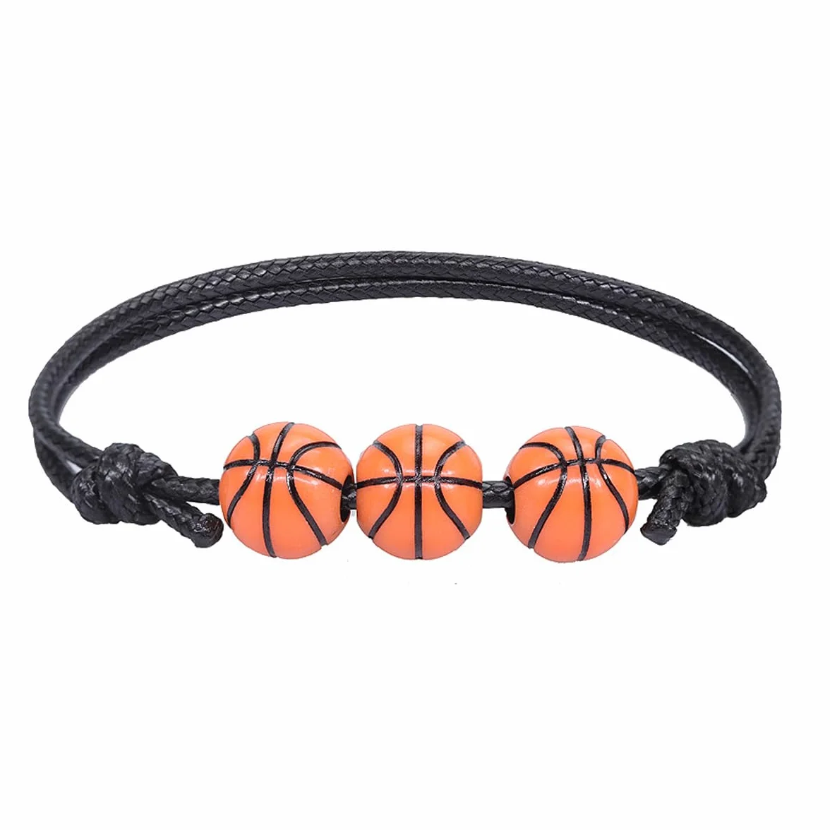 10 pulseras de baloncesto de 12 mm, pulseras deportivas para adolescentes y adultos, pulseras inspiradoras con cuentas y cuerda ajustable, ideal como recuerdo de fiesta de cumpleaños.