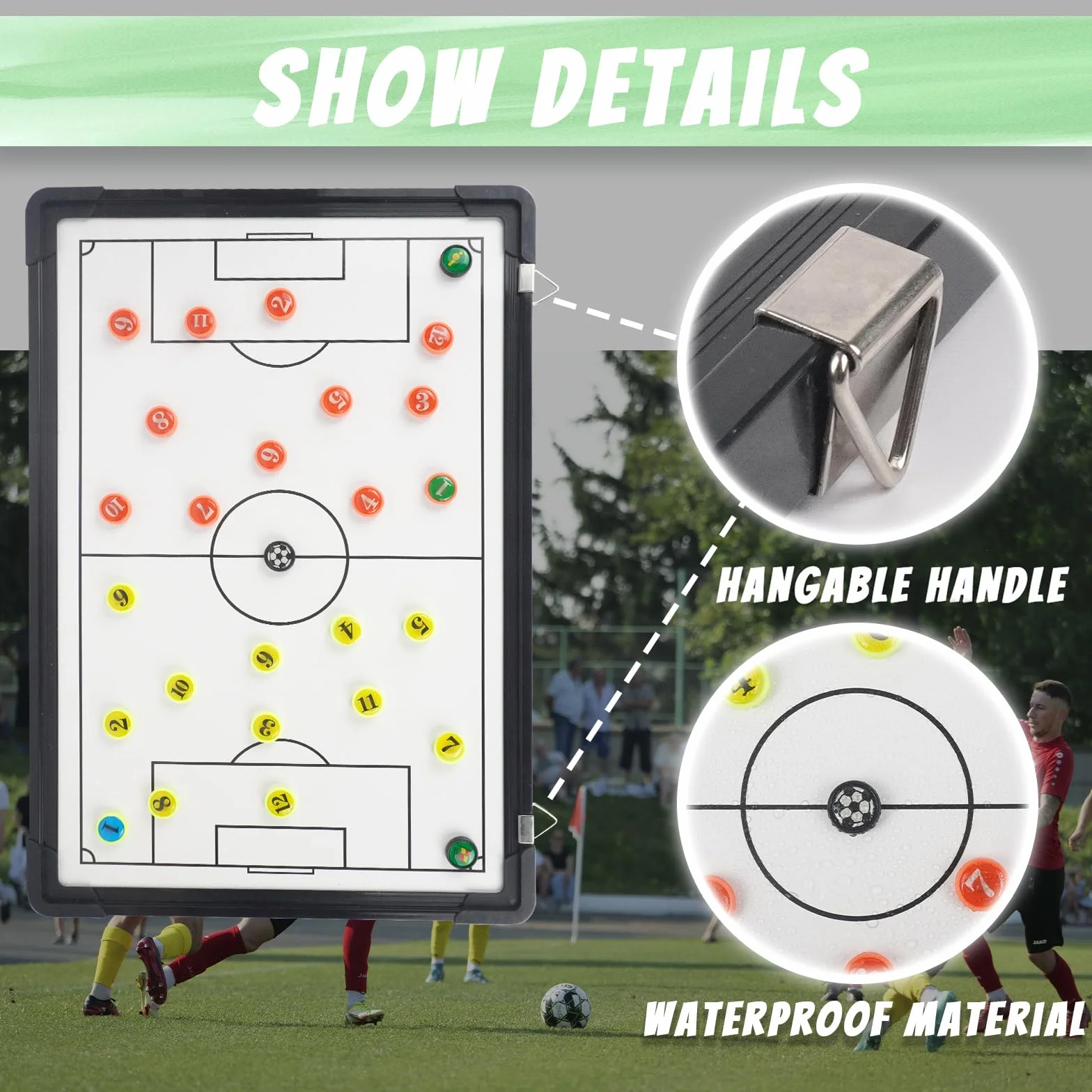 Pizarra Táctica de Fútbol Plegable con Imanes para Entrenamiento