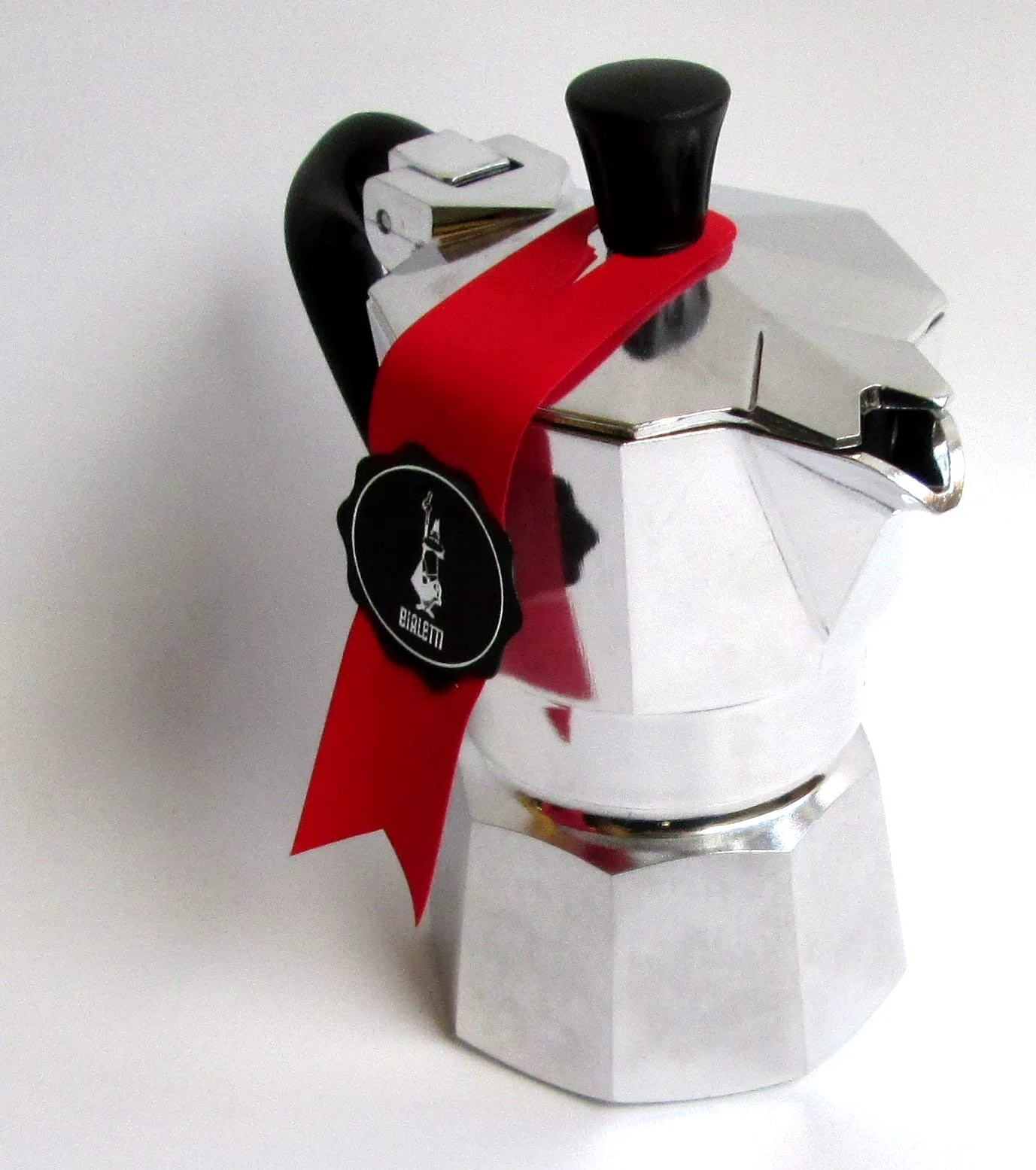 Bialetti - Cafetera de Aluminio, para Tazas 0,5, Aluminio, Plata/Negro, 13 x 6.5 x 12 cm