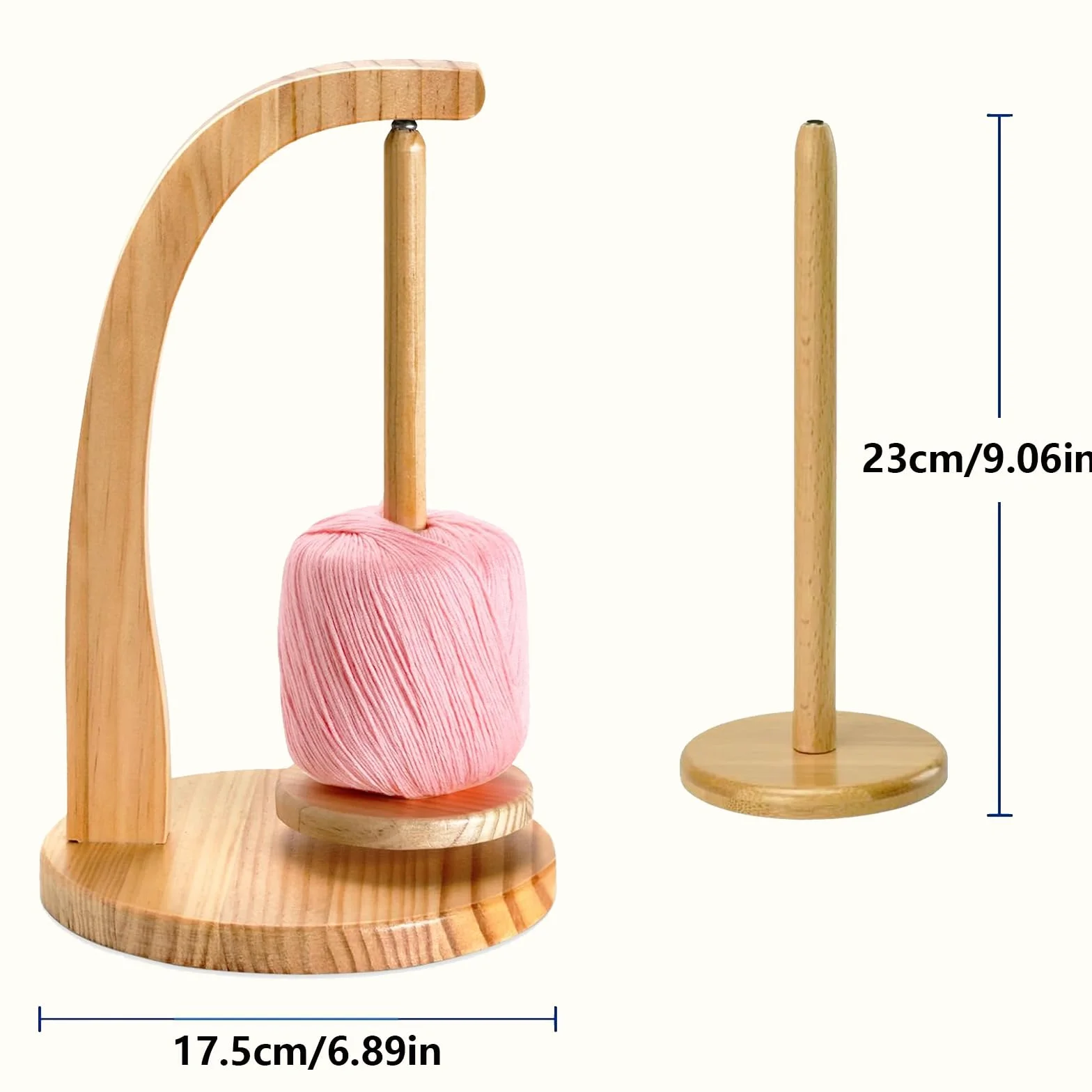 Porta Hilos Madera,Dispensador de Hilo de Madera,Giratorio Magnético Dispensador de Husillo de Hilo con Accesorios de Ganchillo,Regalo Ganchillo Para Los Amantes Del Punto