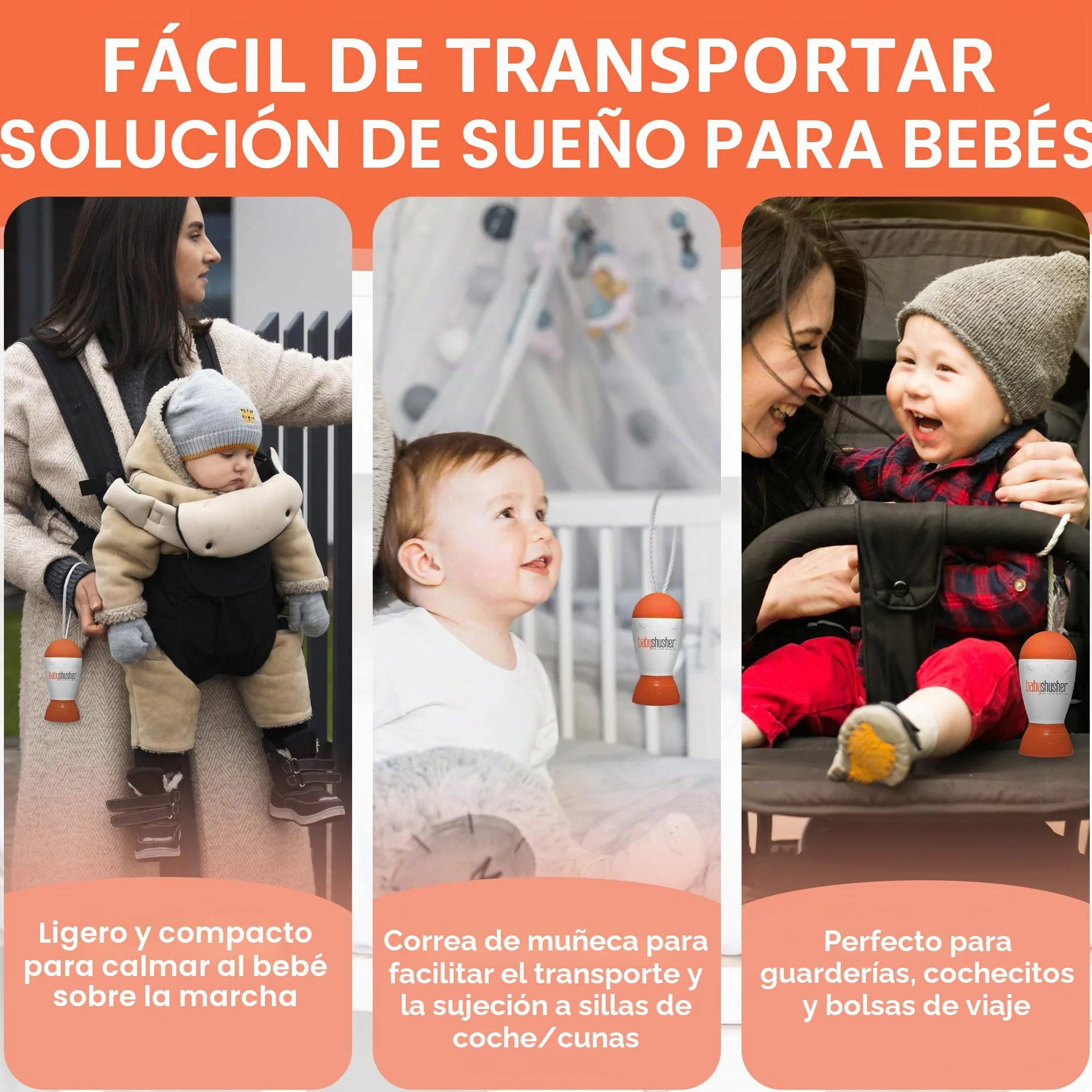Baby Shusher Máquina de Sonido Calmante Shhh para Bebés Portátil Temporizador Ajustable Libre de BPA