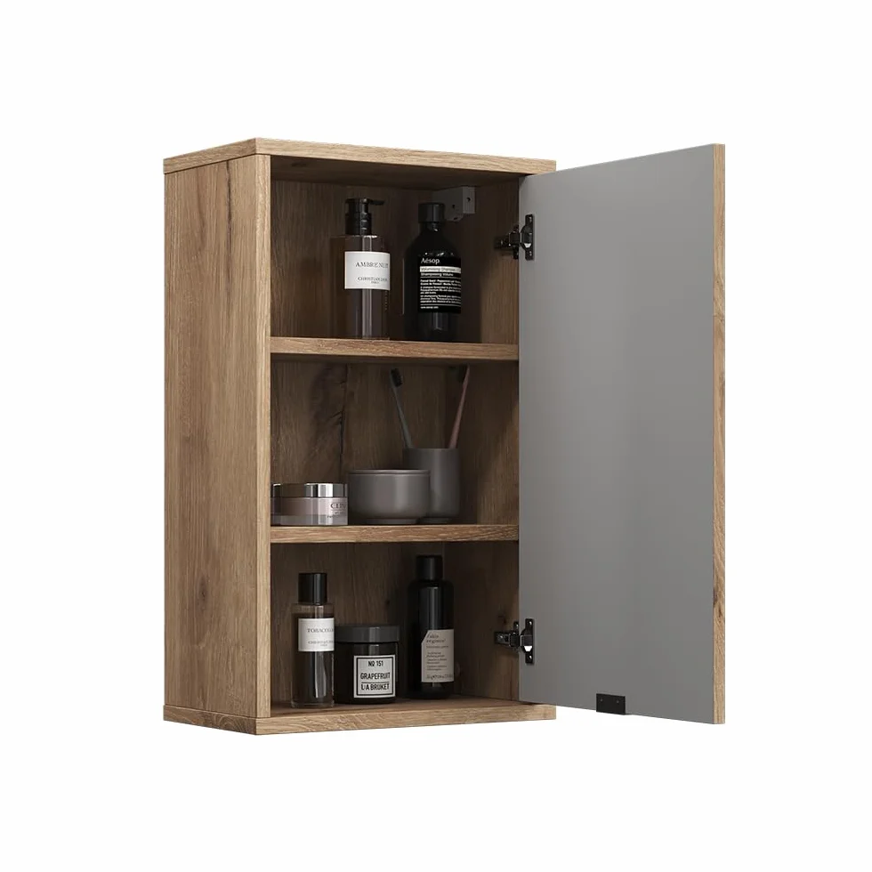 Vicco Mueble de baño Eliza, Roble Vikingo, 40 x 65 cm con una Puerta, Apto para Almacenamiento de artículos de baño montado en la Pared