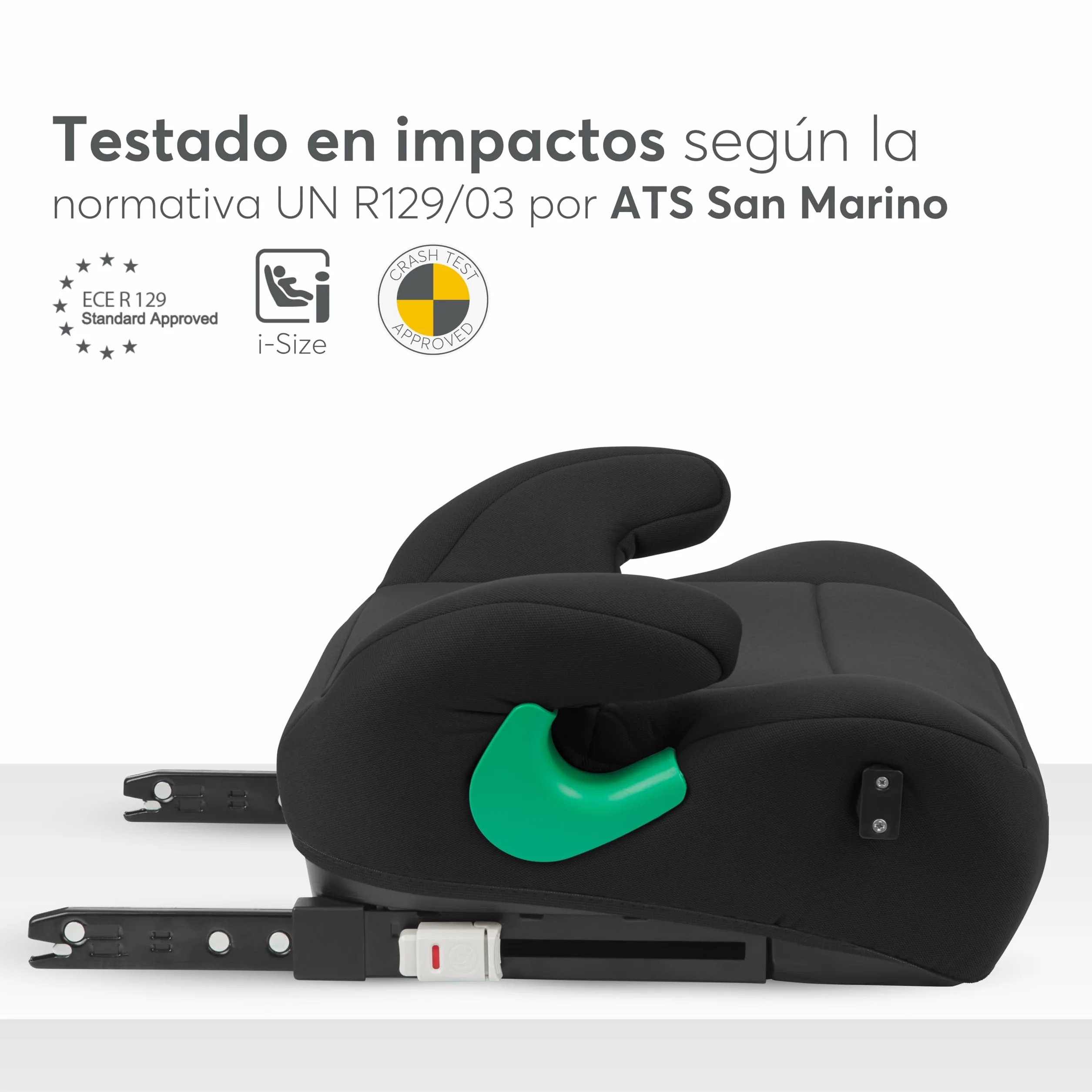 KikkaBoo Alzador Coche Niño ISOFIX i-POP i-Size 125-150 cm Silla Coche Grupo 3 Elevador Coche 7-12 años 22-36 kg Negro