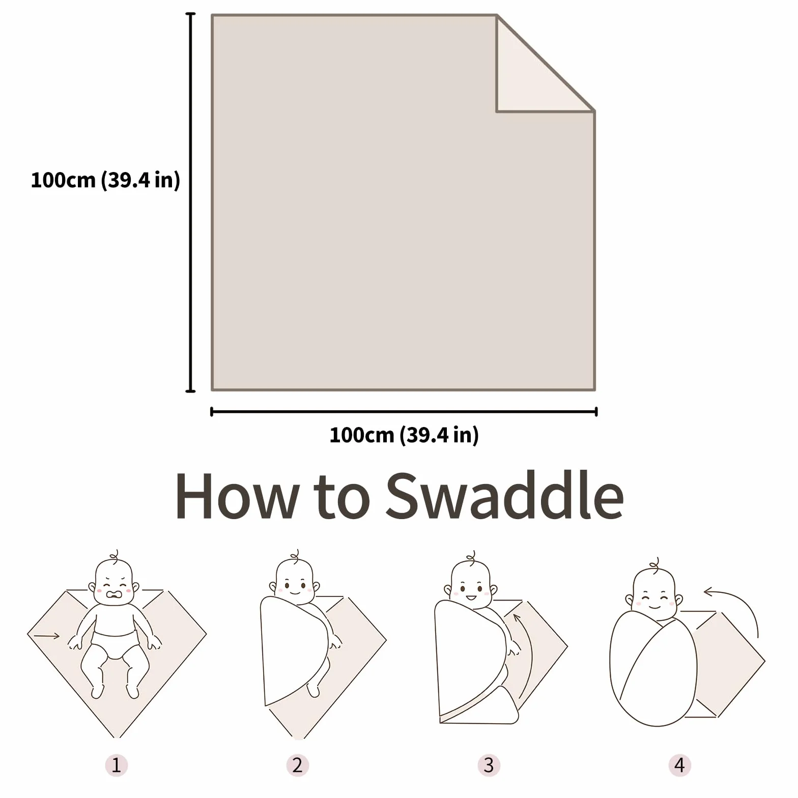 Muselina Manta Bebé 100x100cm, 3 Piezas Grande Mantas Swaddle de Muselina de Algodón, Suave & Respirable Manta Envolvente Bebe para Recién Nacidas, Unisexo (Arcoíris)