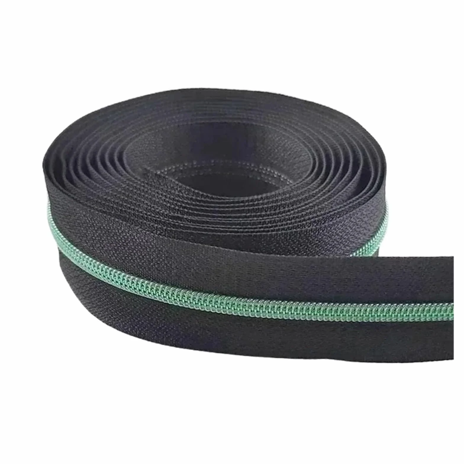 Cremalleras De Nailon 5M, 5#, for Coser Mochila, Decoración Colores, Bobina, Cremallera, Cierre Chaqueta, Ropa DIY, Accesorios Reparación, 1 Ud(KY377-BlackGreen)