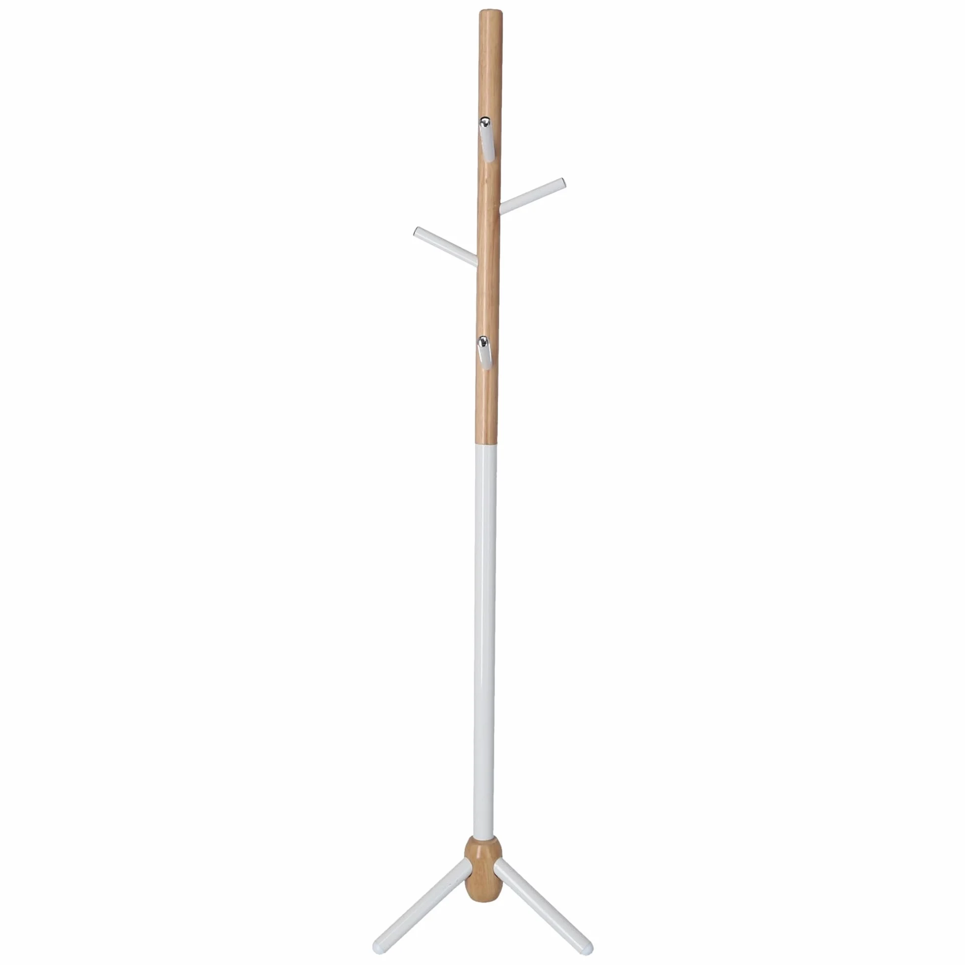 WELL HOME MOBILIARIO & DECORACIÓN Perchero Infantil Half de 6 Perchas, en Metal Blanco y Madera, 28x28x176 cm