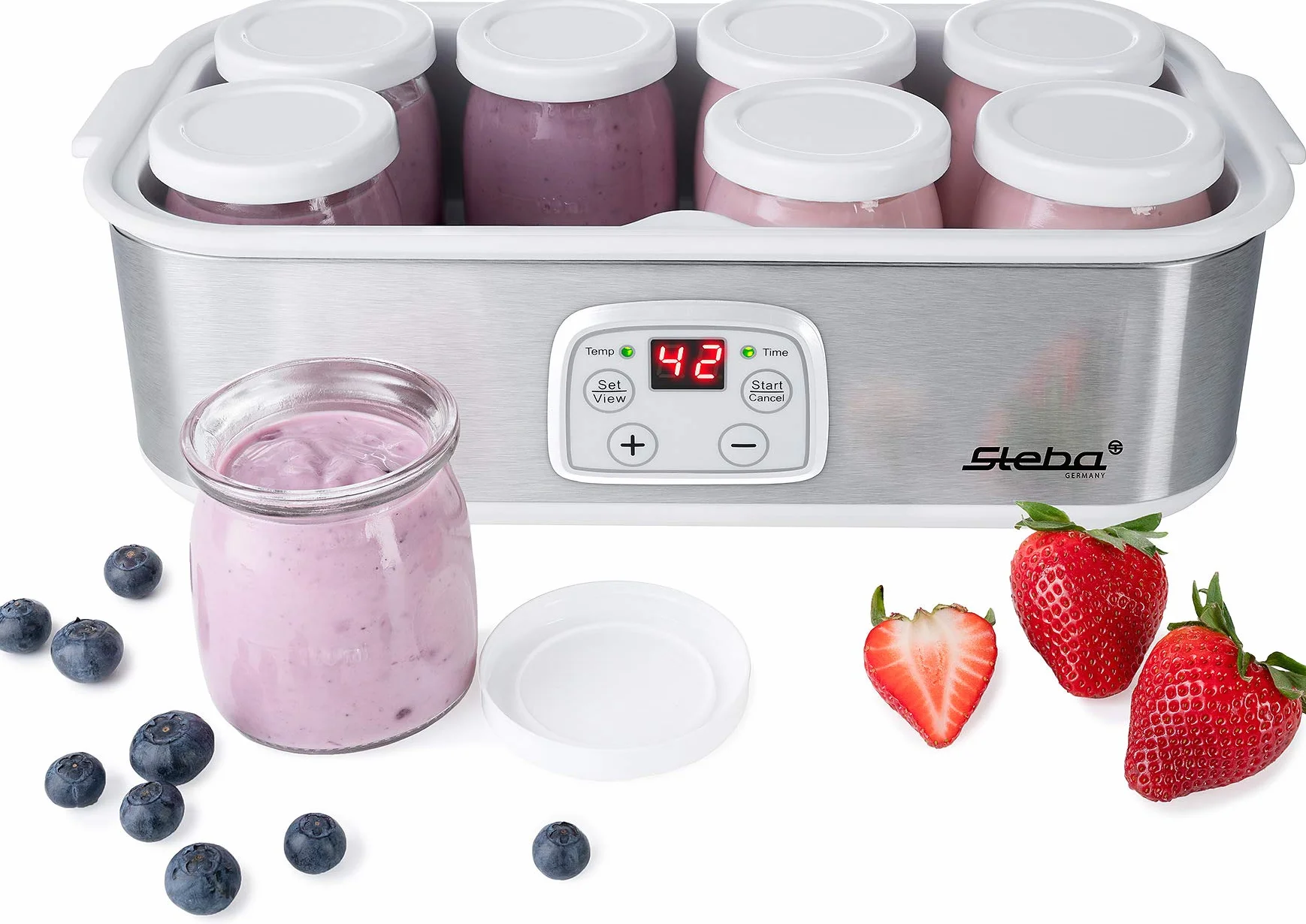 Steba JM 3, 25 W, 1.5 litros, plástico, Acero Inoxidable/Blanco