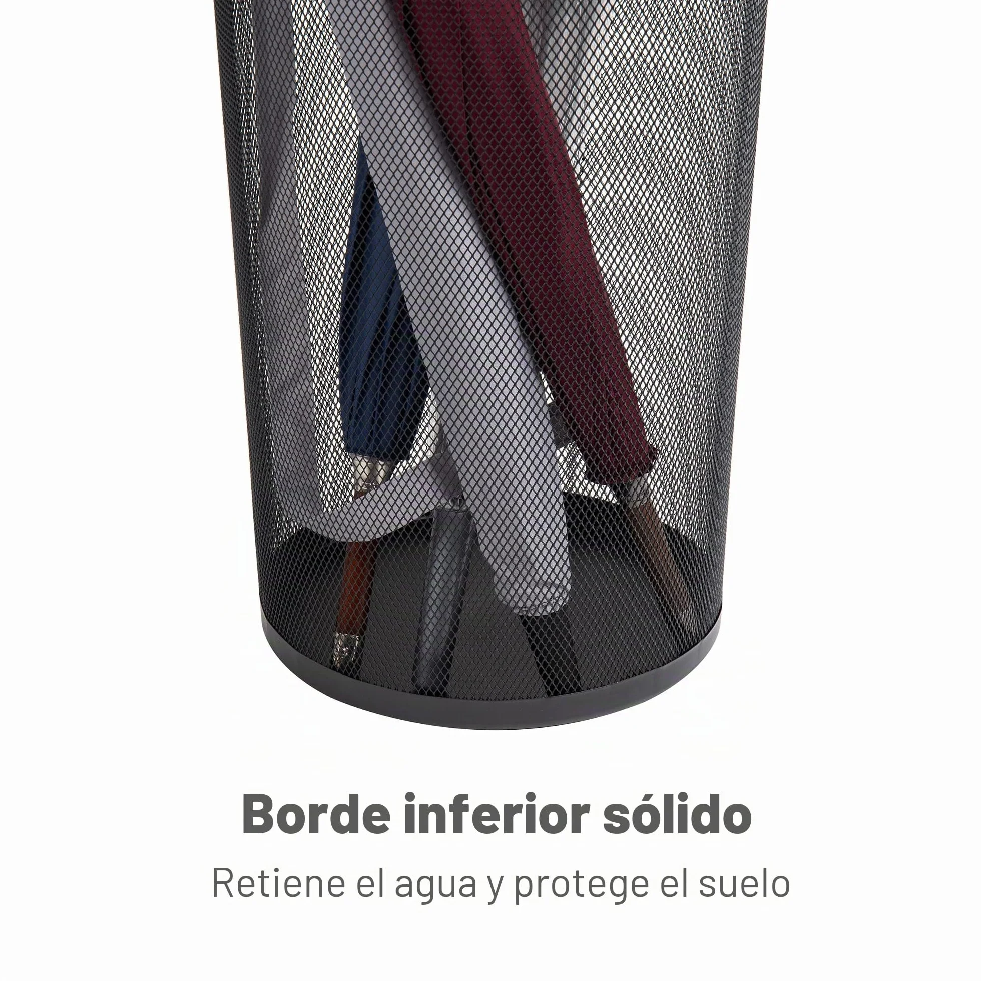 Mind Reader Umbrella, Multi-Purpose Mesh Storage Stand Entrada, Malla metálica, Largo x 26 cm de Ancho x 49 cm de Alto, Juego de 2, Metal, Negro, Pack de 1