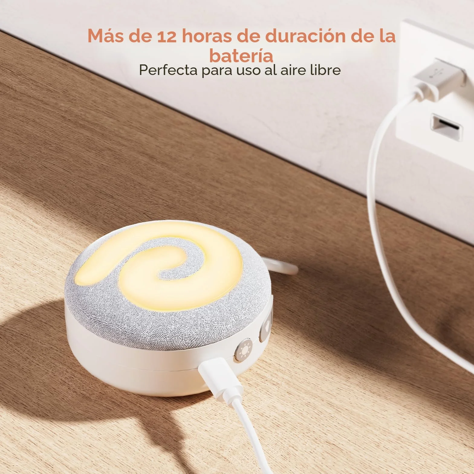 Dreamegg D11 Máquina Ruido Blanco con Luz Nocturna 21 Música Relajante Recargable USB Temporizador para Bebés Niños Adultos