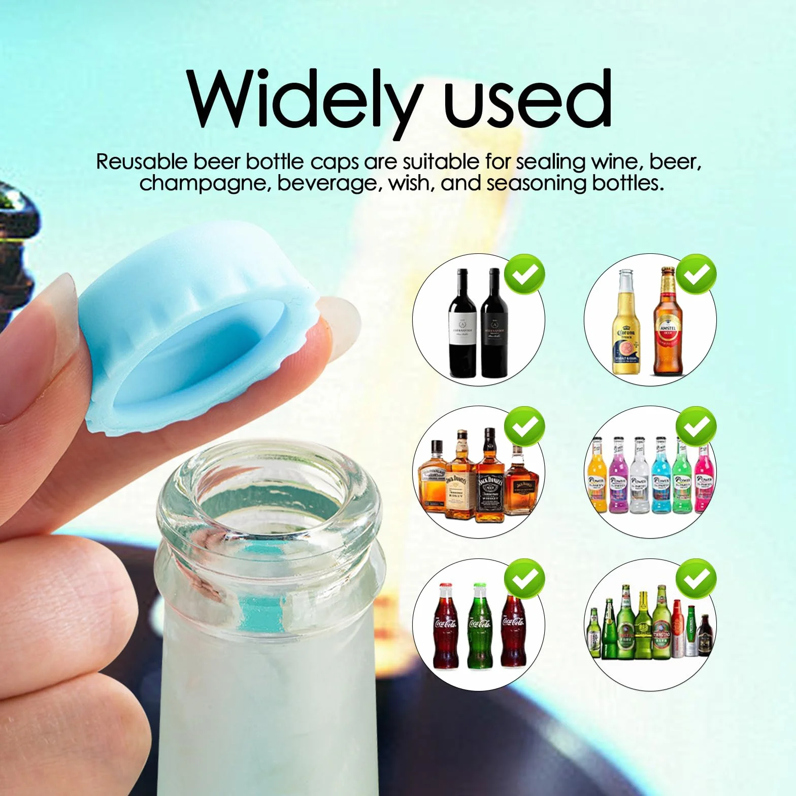 12 Tapones Creativos para Botellas de Cerveza, Tapones de Silicona Reutilizables, Ajuste Perfecto, Sello Multicolor, Tapones Únicos para Fiestas, Bares o Coleccionistas