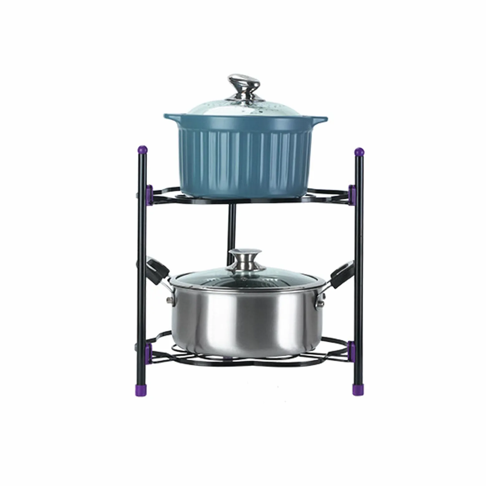 Estante ajustable para ollas y sartenes, solución de almacenamiento eficiente para cacerolas, sartenes y utensilios de cocina, soporte para sartenes de cocina que ahorra espacio
