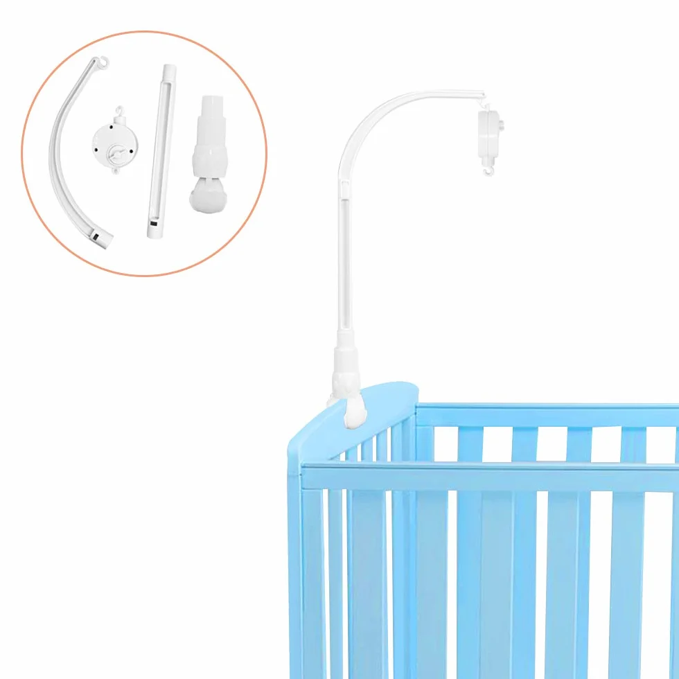 AFUNTA Soporte de campana para cuna 23 pulgadas con caja de música, soporte ajustable DIY para cama de bebé
