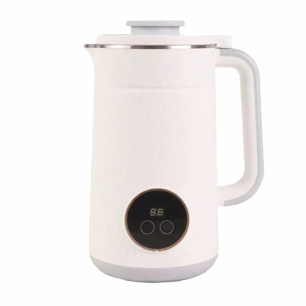 Máquina de leche multifuncional 8 en 1, máquina de leche de soja, máquina de leche vegetal, máquina de leche de soja multifuncional de 1200 ml, puede hacer bebidas caseras de leche de nueces (blanco)
